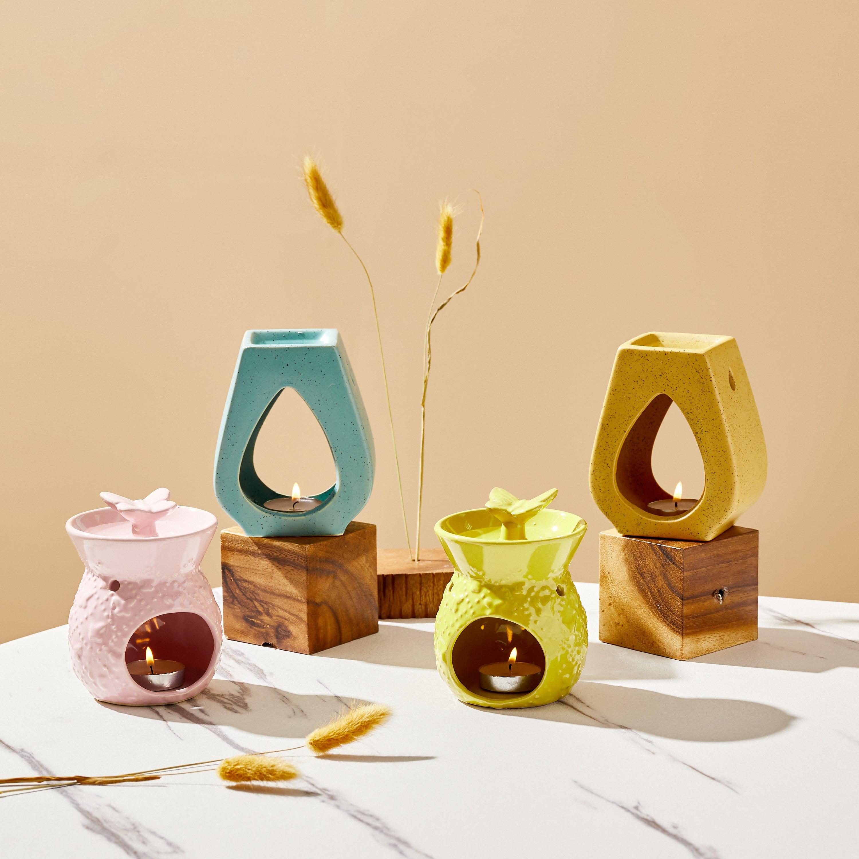 Zeta Butterfly Top Ceramic Oil Burner - 9x9x12 cm-hbxbedroom-homefragrance-oilburners-image-5