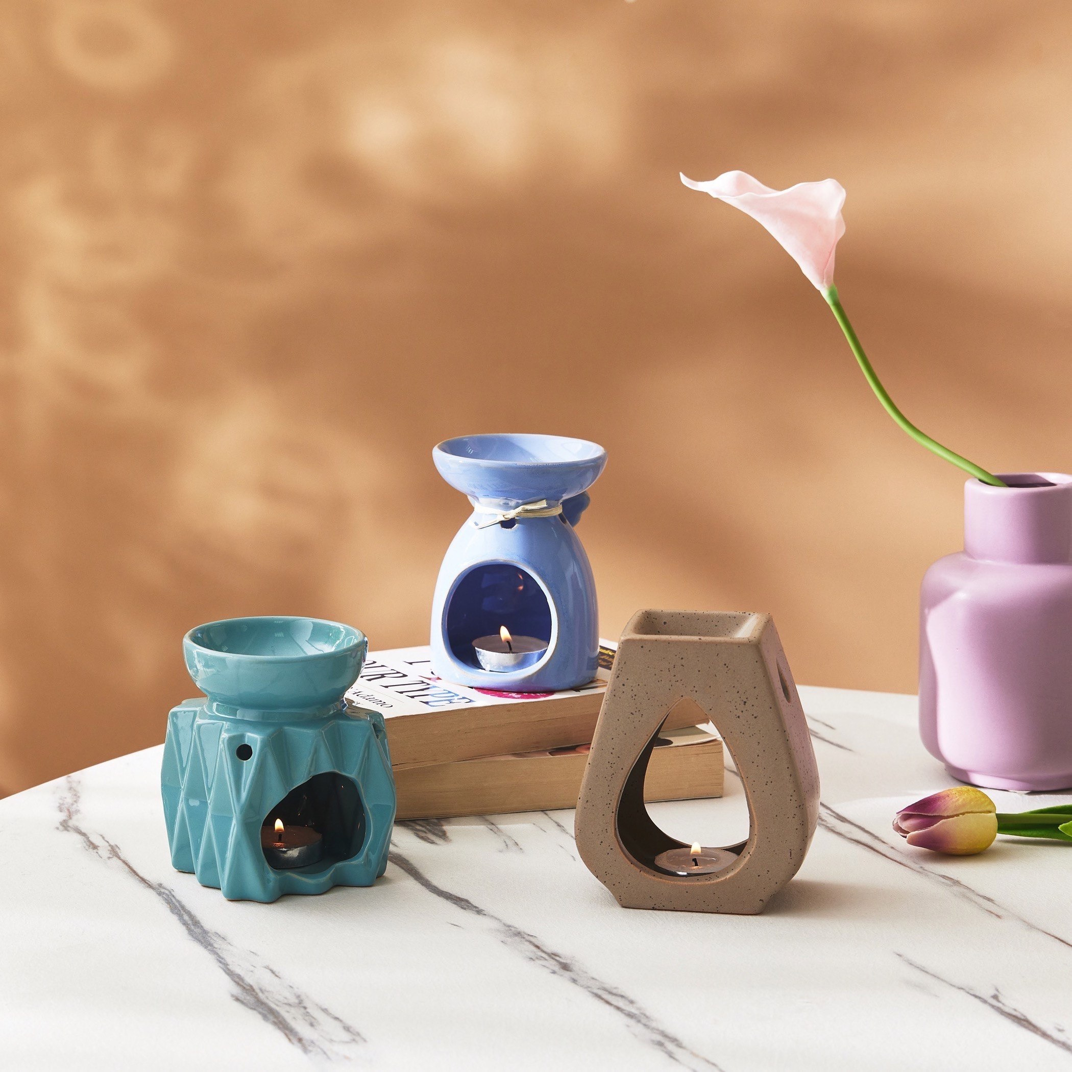 مبخرة زيوت سيراميك بتصميم قطرة من زيتا - 10x6x12 سم-hbxbedroom-homefragrance-oilburners-image-5