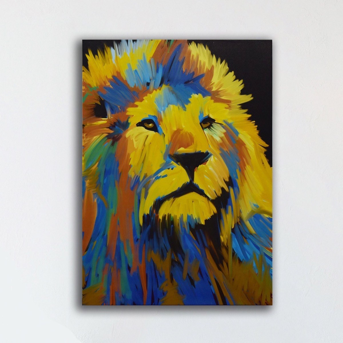 لوحة كانفاس مؤطرة بطبعات وجه أسد من فيليس - 50x2x70 سم-hbxhomeware-hbxdecorandfurnishings-image-1
