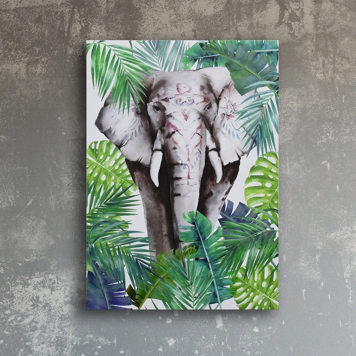 Felice Elephant in Forest Canvas Printed Framed Picture - 50x2x70 cm-hbxhomeware-hbxdecorandfurnishings-image-1