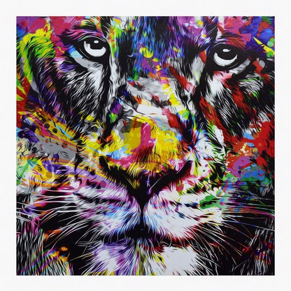 Felice Tiger Face Canvas Printed Framed Picture - 80x3x80 cms