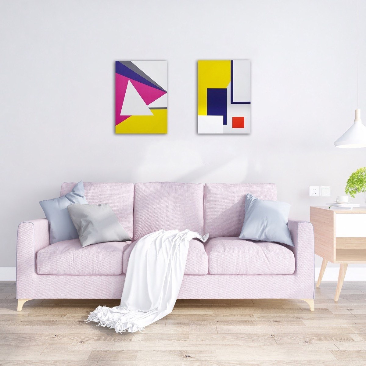 طقم لوحات كانفاس مؤطرة بطبعات تصميم هندسي قطعتين من فيليس - 50x2x70 سم-PROMO_HB_AE_B1G1_250925-image-2