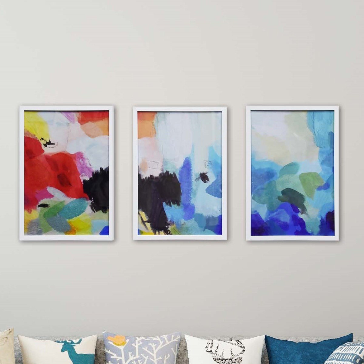 طقم لوحات كانفاس مؤطرة تجريديّة بطبعات من فيليس - 3 قطع-hbxhomeware-hbxdecorandfurnishings-image-1