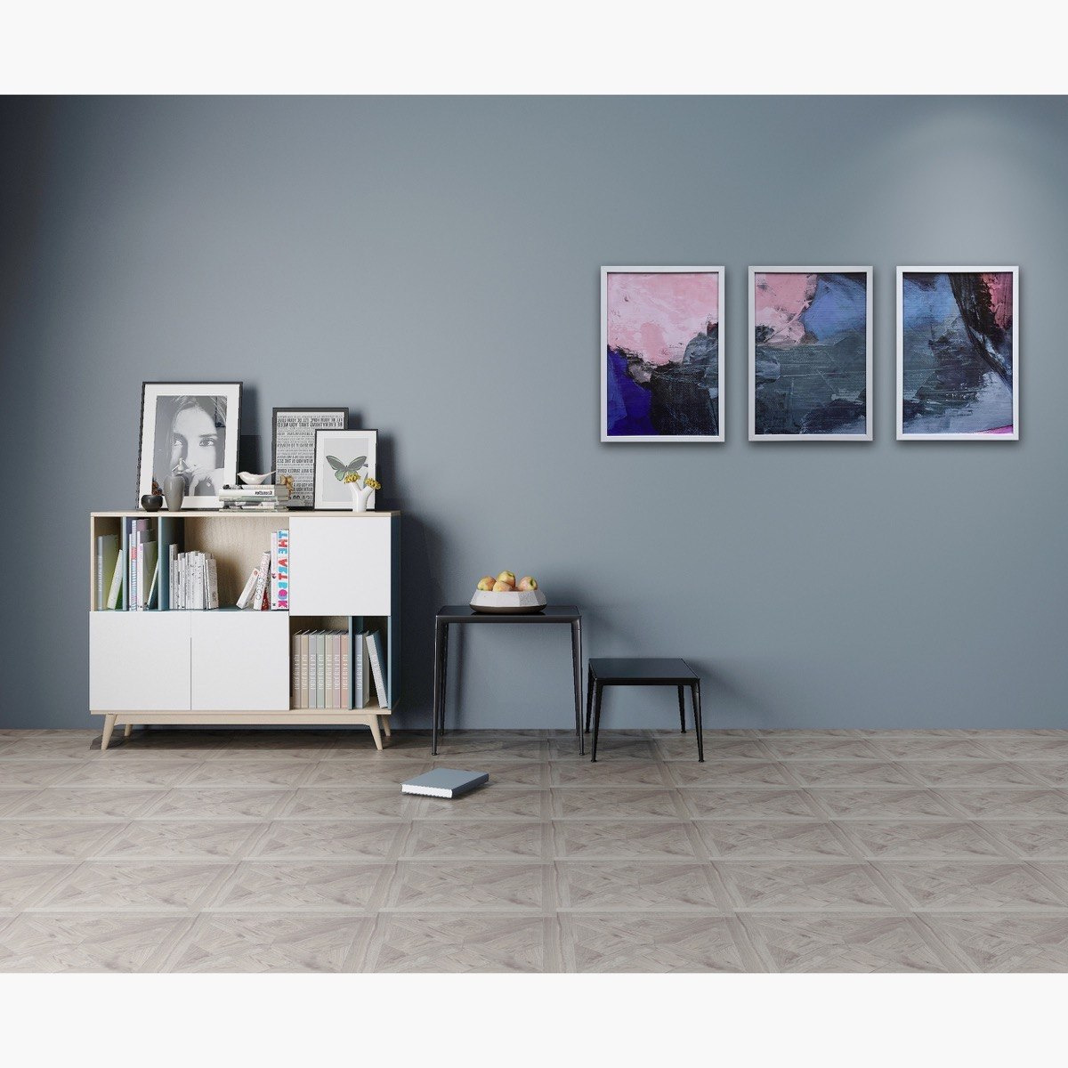 طقم لوحات كانفاس مؤطرة تجريديّة بطبعات من فيليس - 3 قطع-PROMO_HB_AE_B1G1_250925-image-2