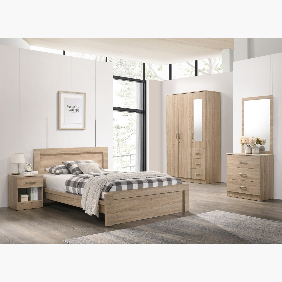 طقم غرفة نوم مزدوجة 5 قطع من كوبر - 120x200 سم-hbxbedroom-bedsandbedsets-beds-twin-image-1