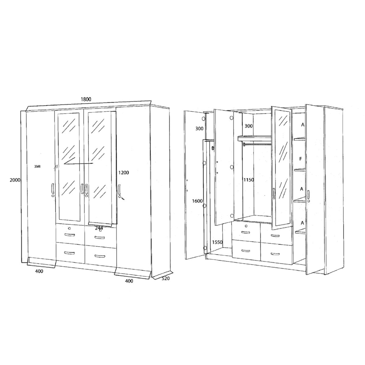 طقم غرفة نوم كينج 5 قطع 180x200 سم من كوبر-hbxbedroom-bedsandbedsets-bedroomsets-king-image-18