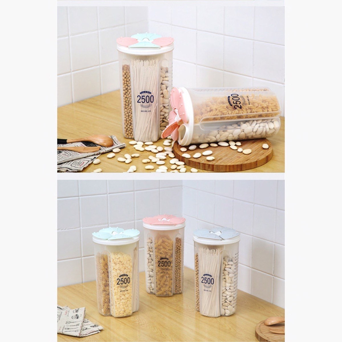 حاوية تخزين متعددة الأغراض بـ4 أقسام من نيو - 2.5 لتر-hbxhomeware-hbxkitchen-image-3