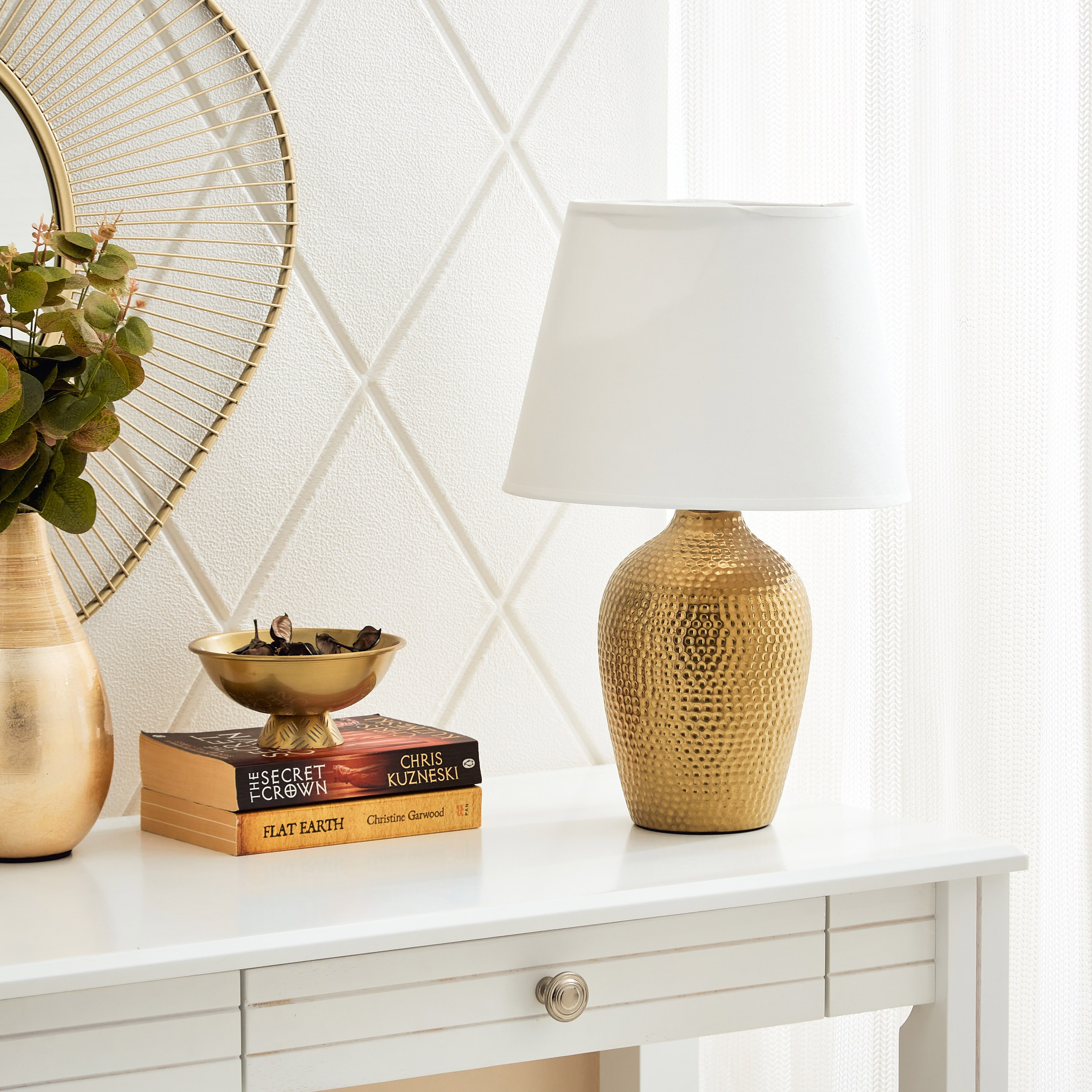 مصباح طاولة سيراميك بقاعدة بارزة الملمس - 28x28x42 سم - كوو-hbxlivingroom-lighting-tablelamps-image-4