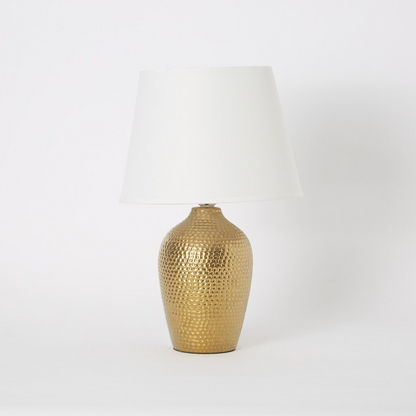 Quo Textured Base Ceramic Table Lamp - 28x28x42 cms