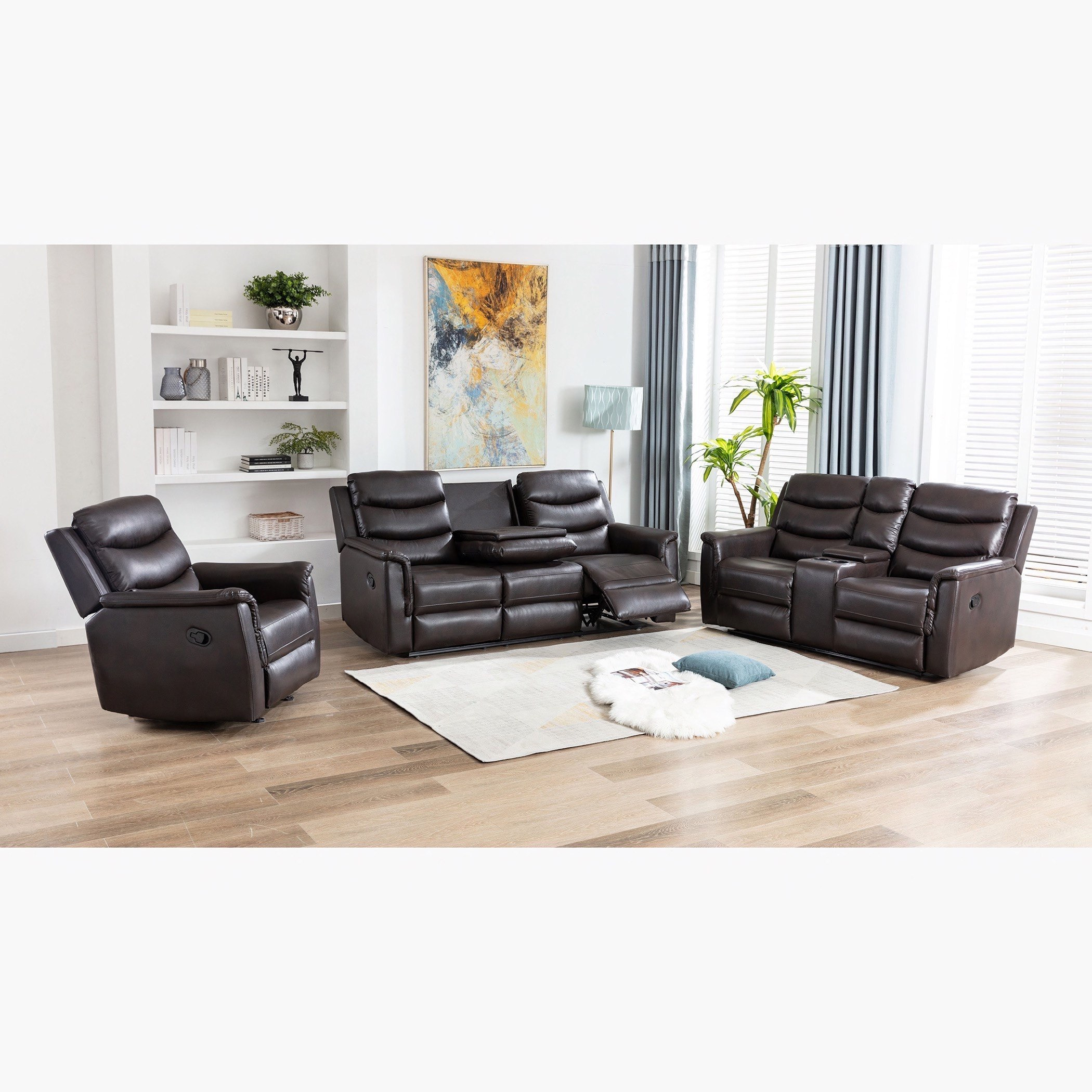 Vatican 2-Seater Leather Air Recliner Sofa with Console and Cup Holder-hbxlivingroom-sofasandarmchairs-sofas-image-8