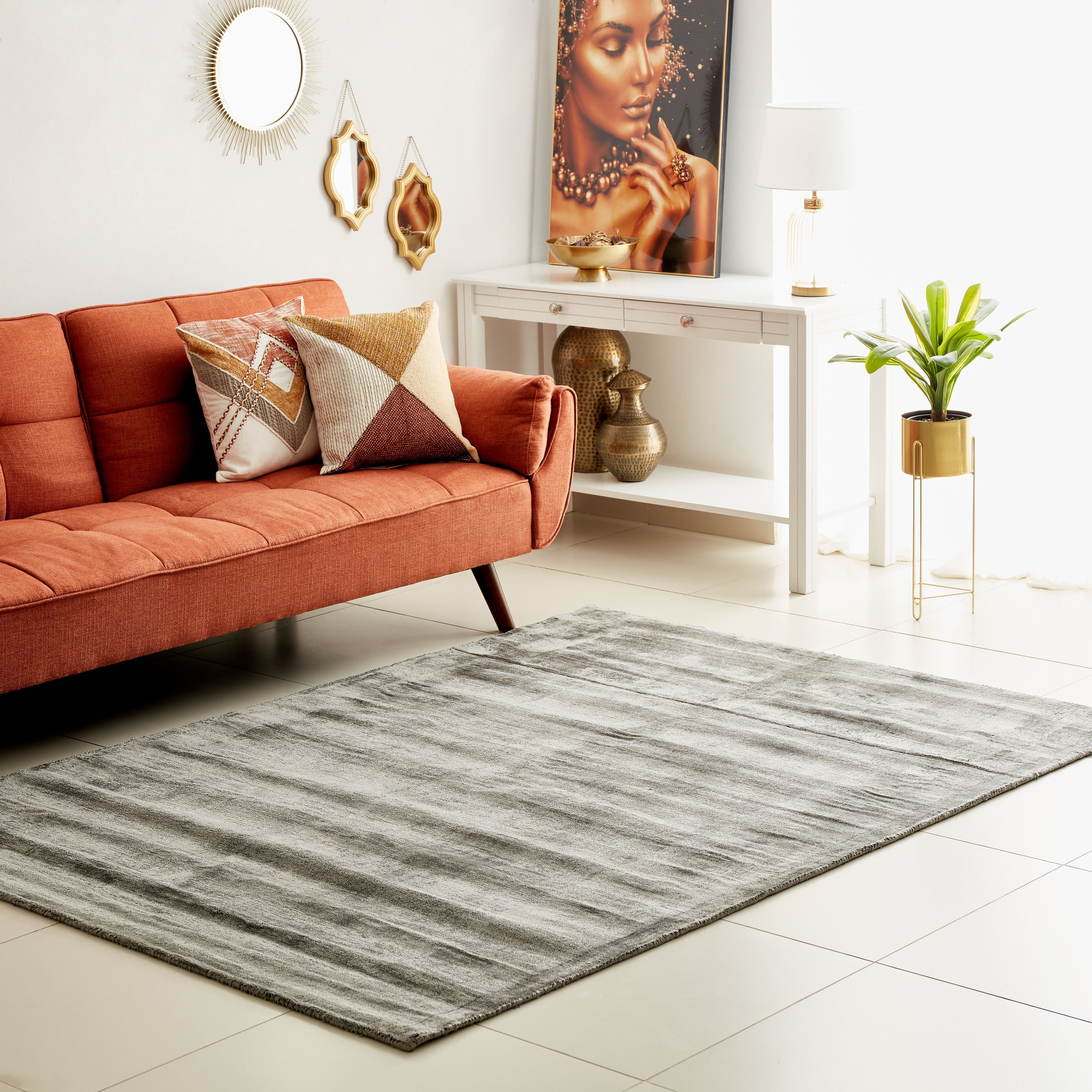 سجادة فيسكوز مصنوعة ومنسوجة يدويًا من جليز - 120x170 سم-hbxdecorandfurnishings-floorcoverings-rugs-image-1
