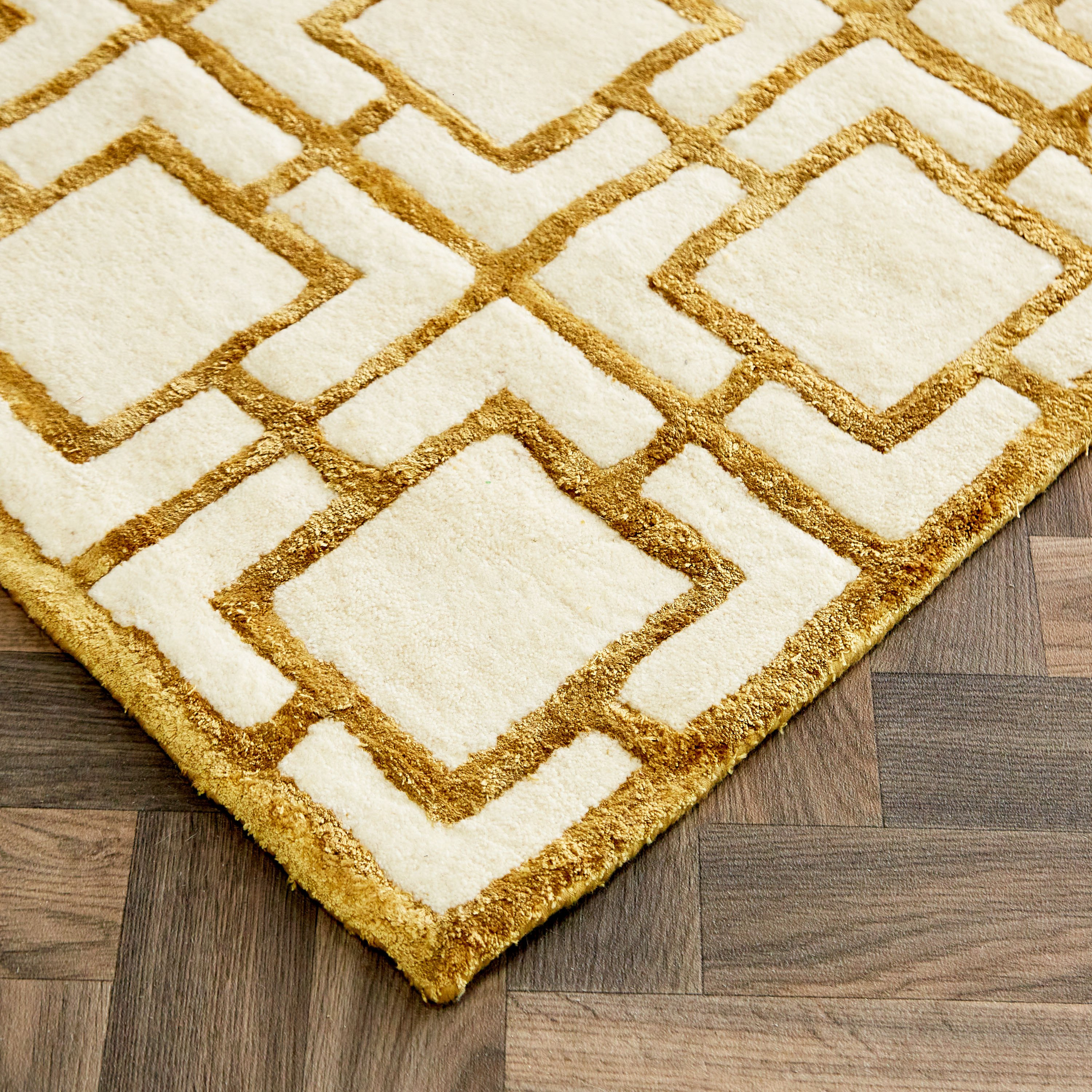 سجادة معنقدة يدويًا من صوف الفسكوز من جيو - 80x230 سم-hbxdecorandfurnishings-floorcoverings-rugs-image-2