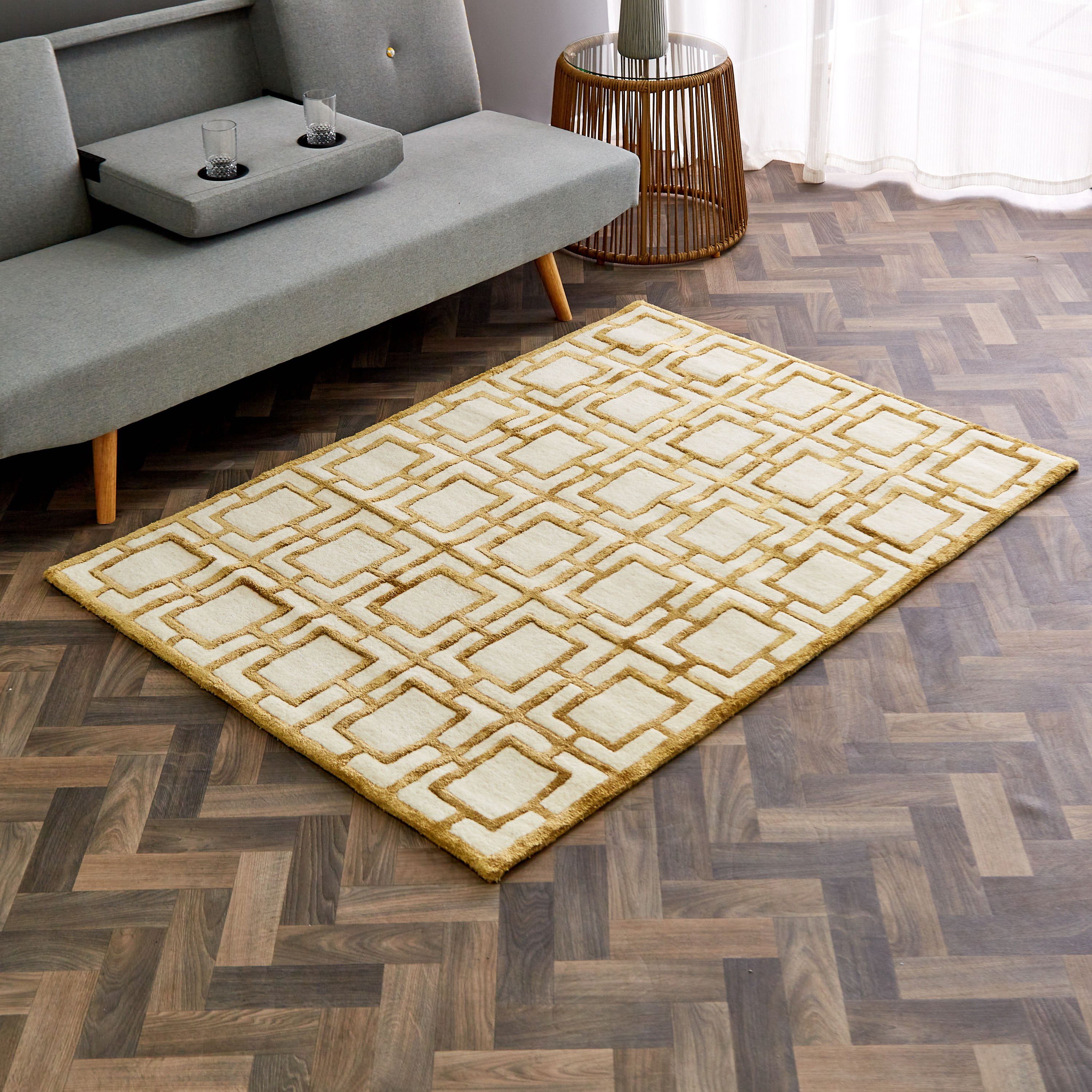 سجادة معنقدة يدويًا من صوف الفسكوز من جيو - 120x170 سم-hbxdecorandfurnishings-floorcoverings-rugs-image-2