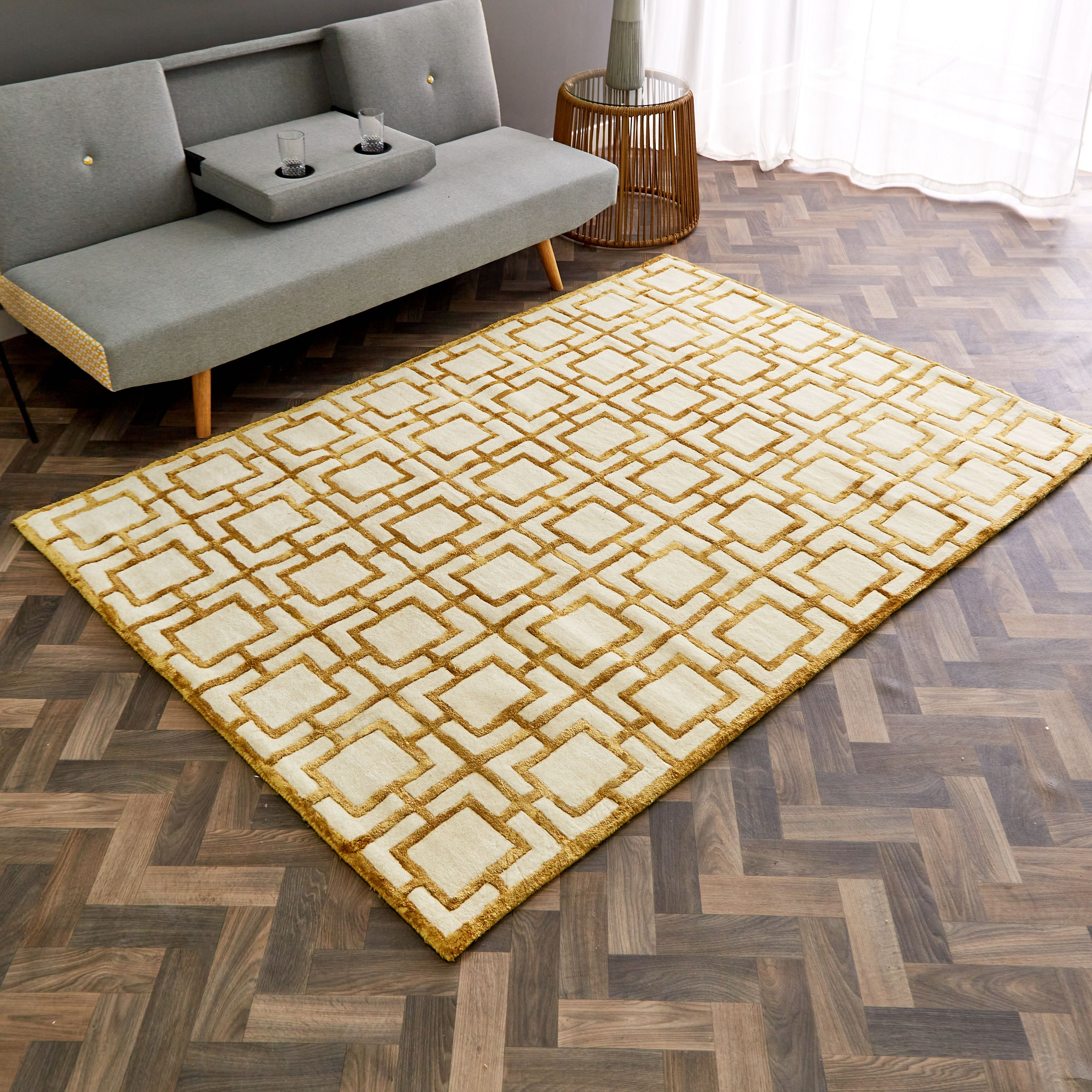 سجادة معنقدة يدويًا من صوف الفسكوز من جيو - 160x230 سم-hbxdecorandfurnishings-floorcoverings-rugs-image-1