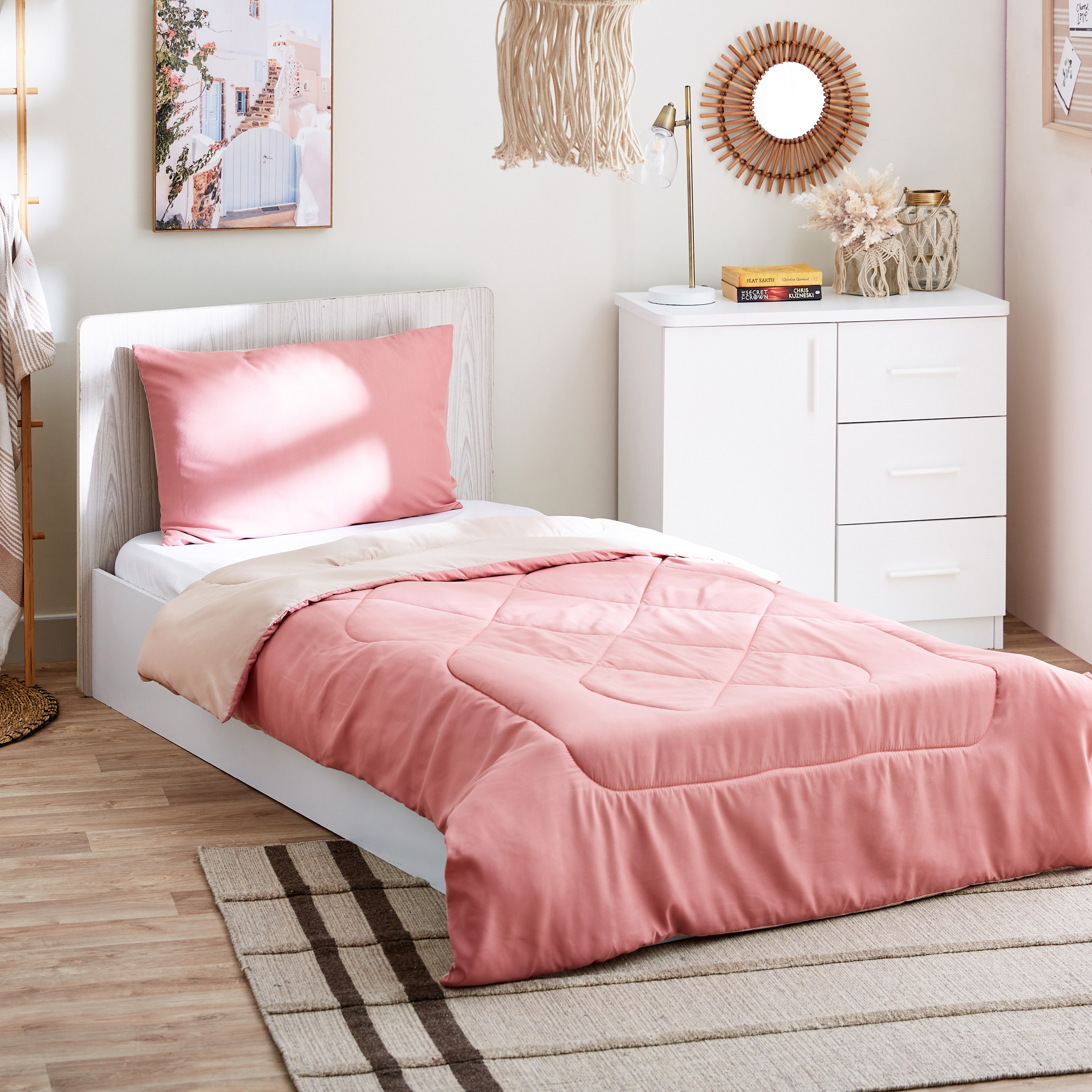 طقم لحاف ألياف دقيقة فردي يستخدم على الوجهين قطعتين من ديربي - 135x220 سم-hbxkidsandyouth-beddingandfurnishings-comfortersets-image-1