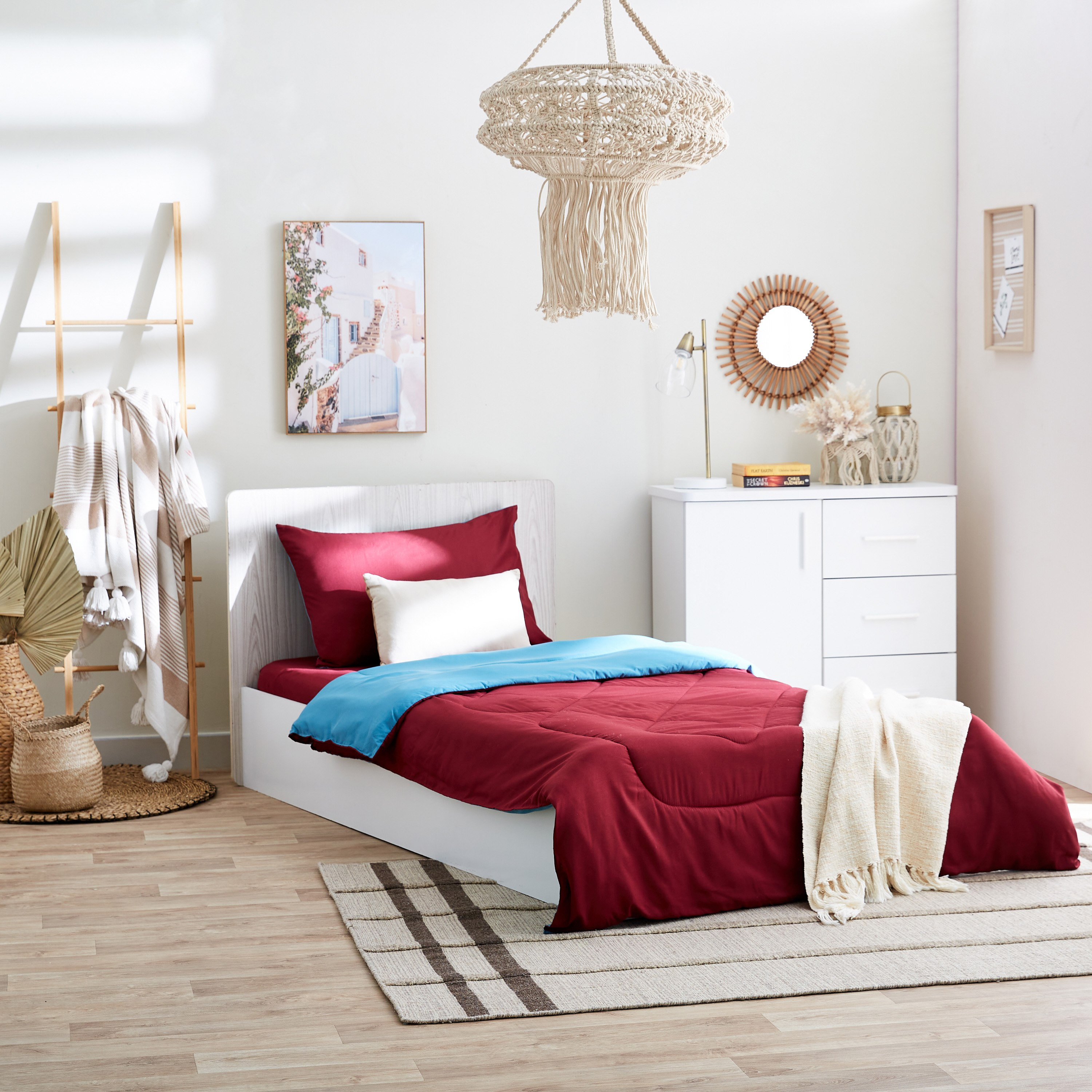 طقم لحاف ألياف دقيقة فردي يستخدم على الوجهين قطعتين من ديربي - 135x220 سم-hbxkidsandyouth-beddingandfurnishings-comfortersets-image-7