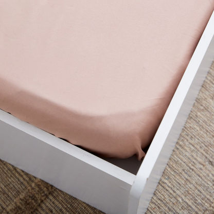 Derby Solid Microfiber Single Fitted Sheet - 90x190+20 cms