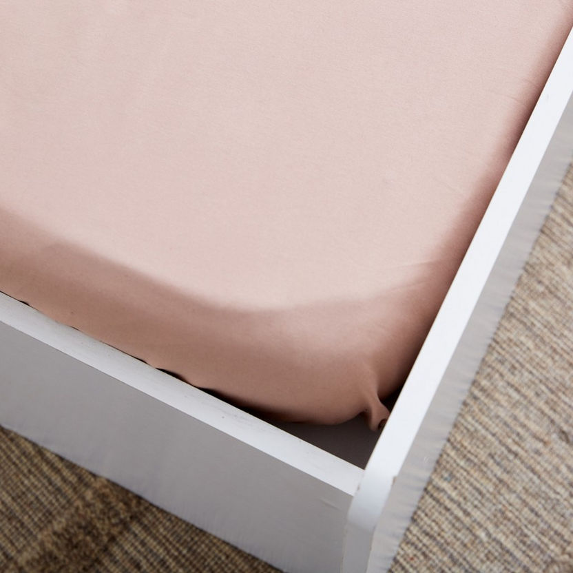 Derby Solid Microfiber Single Fitted Sheet - 90x190+20 cm-Sheets and Pillow Covers-image-2