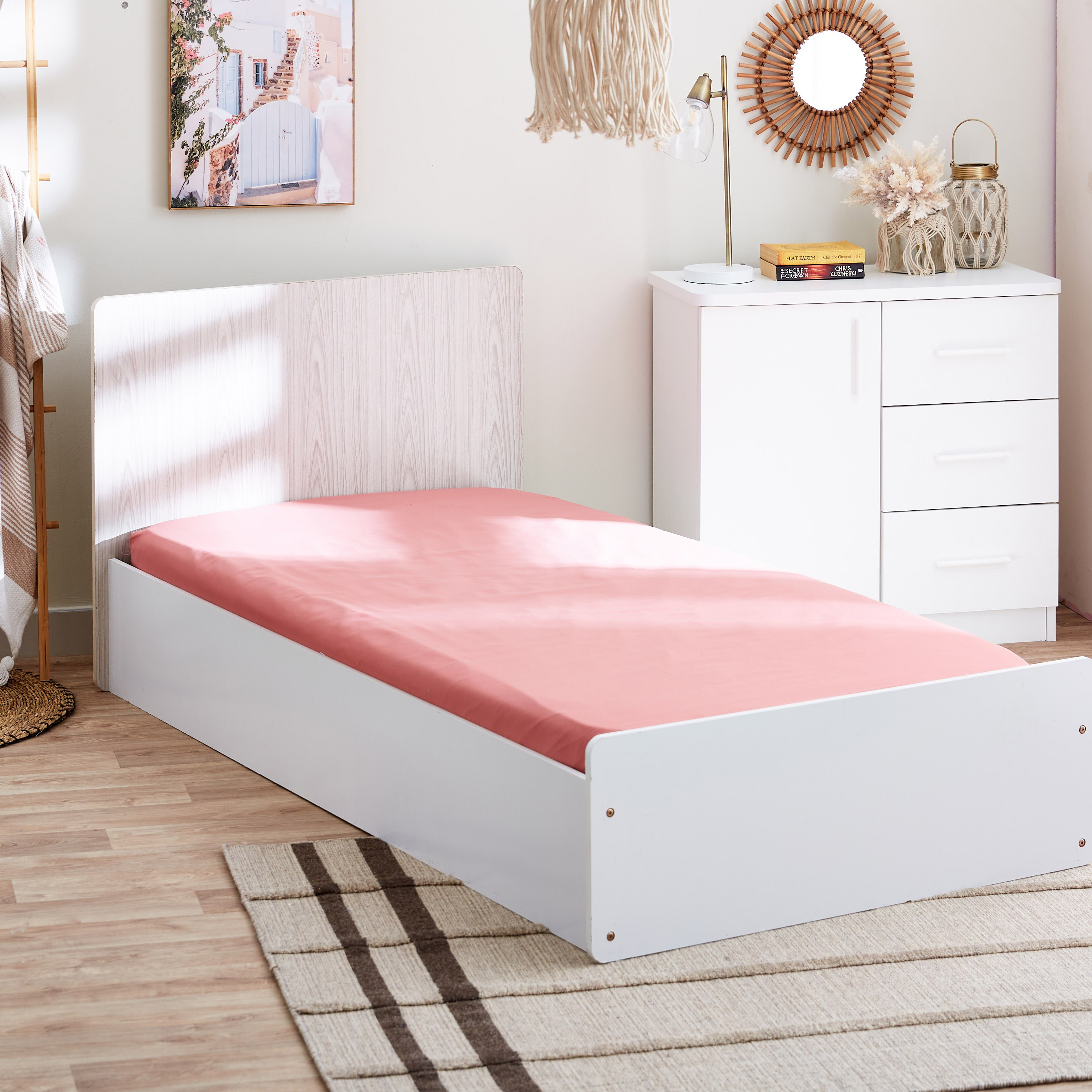 شرشف مطاطي فردي سادة ألياف دقيقة من ديربي - 90x190+20 سم-hbxhomeware-hbxbedroom-image-1