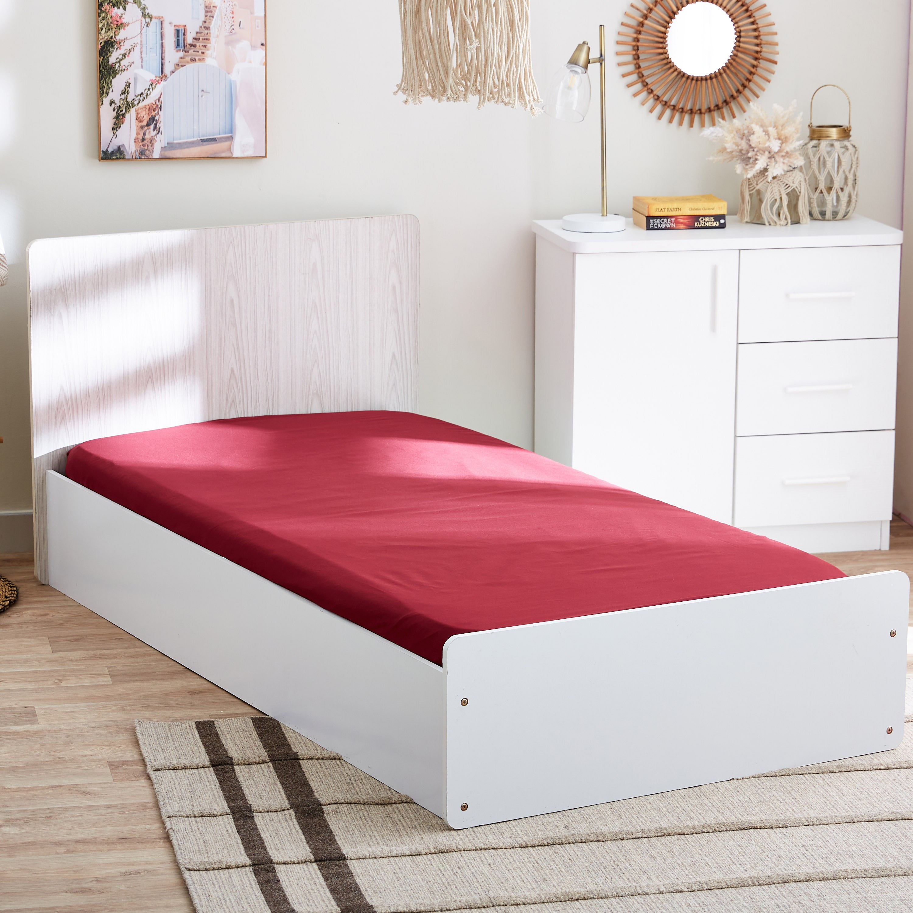 Derby Solid Microfibre Single Fitted Sheet - 90x190+20 cm-hbxhomeware-hbxbedroom-image-1