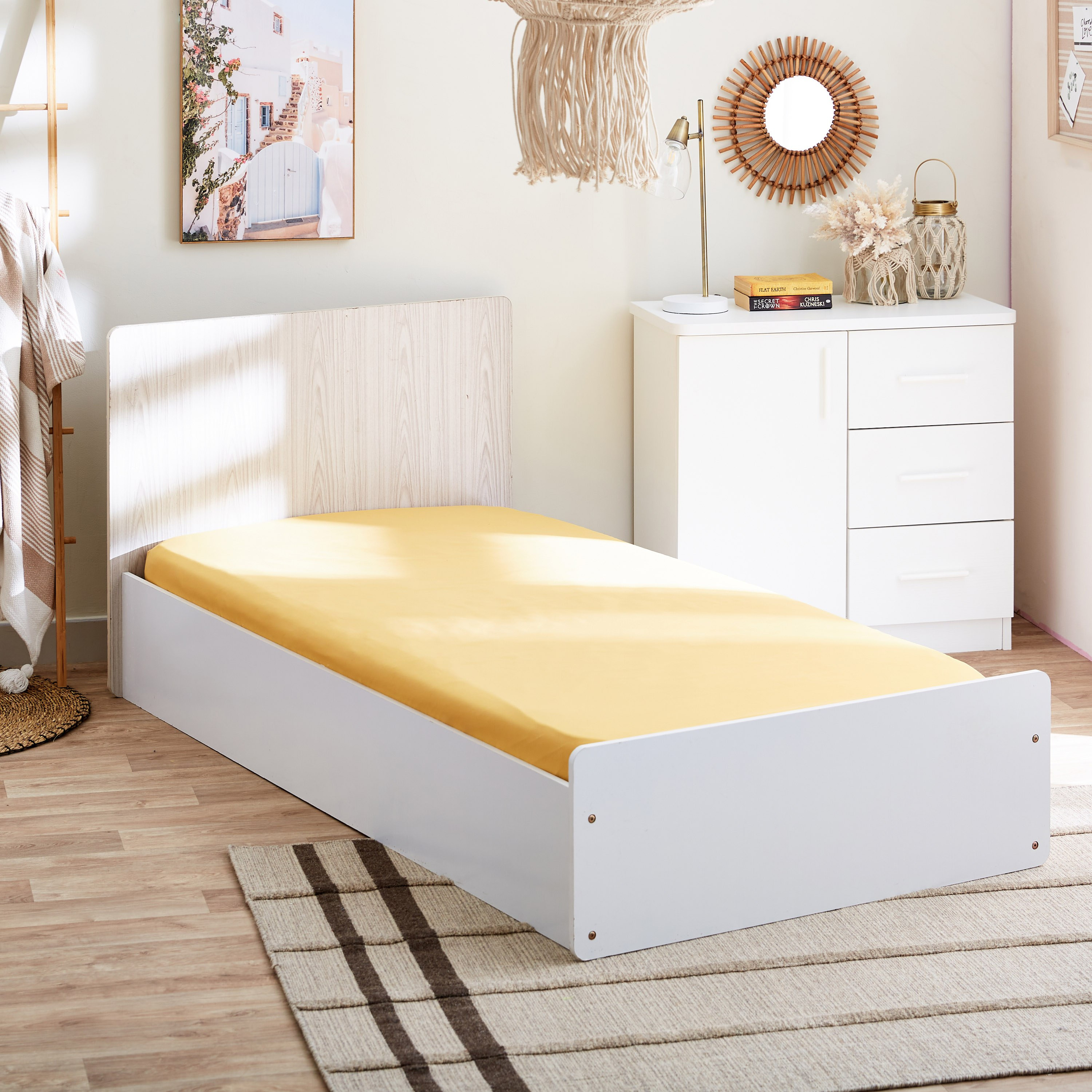 Derby Solid Microfibre Single Fitted Sheet - 90x190+20 cm-hbxhomeware-hbxbedroom-image-1