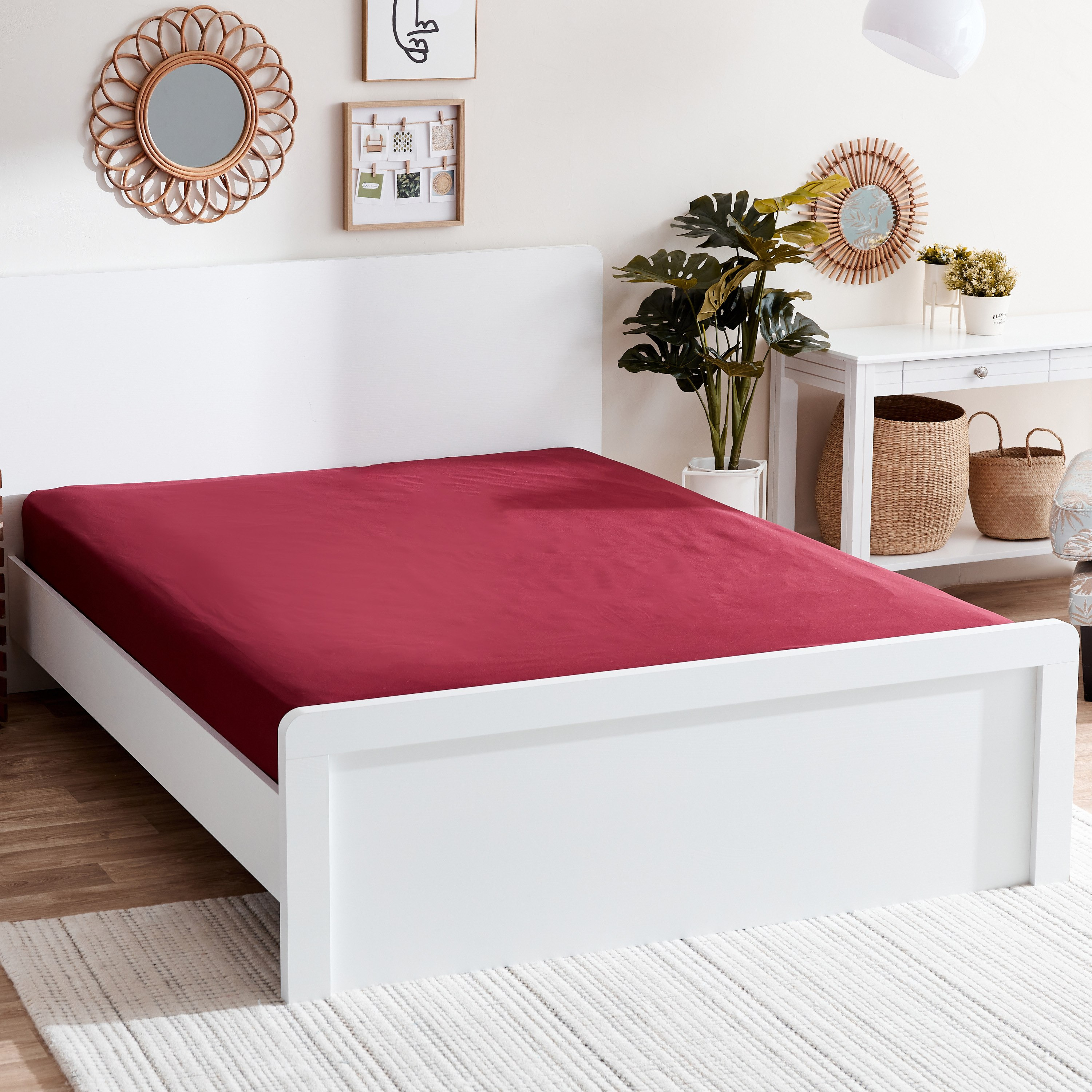 Derby Solid King Microfibre Fitted Sheet - 180x200+25 cm-hbxhomeware-hbxbedroom-image-1