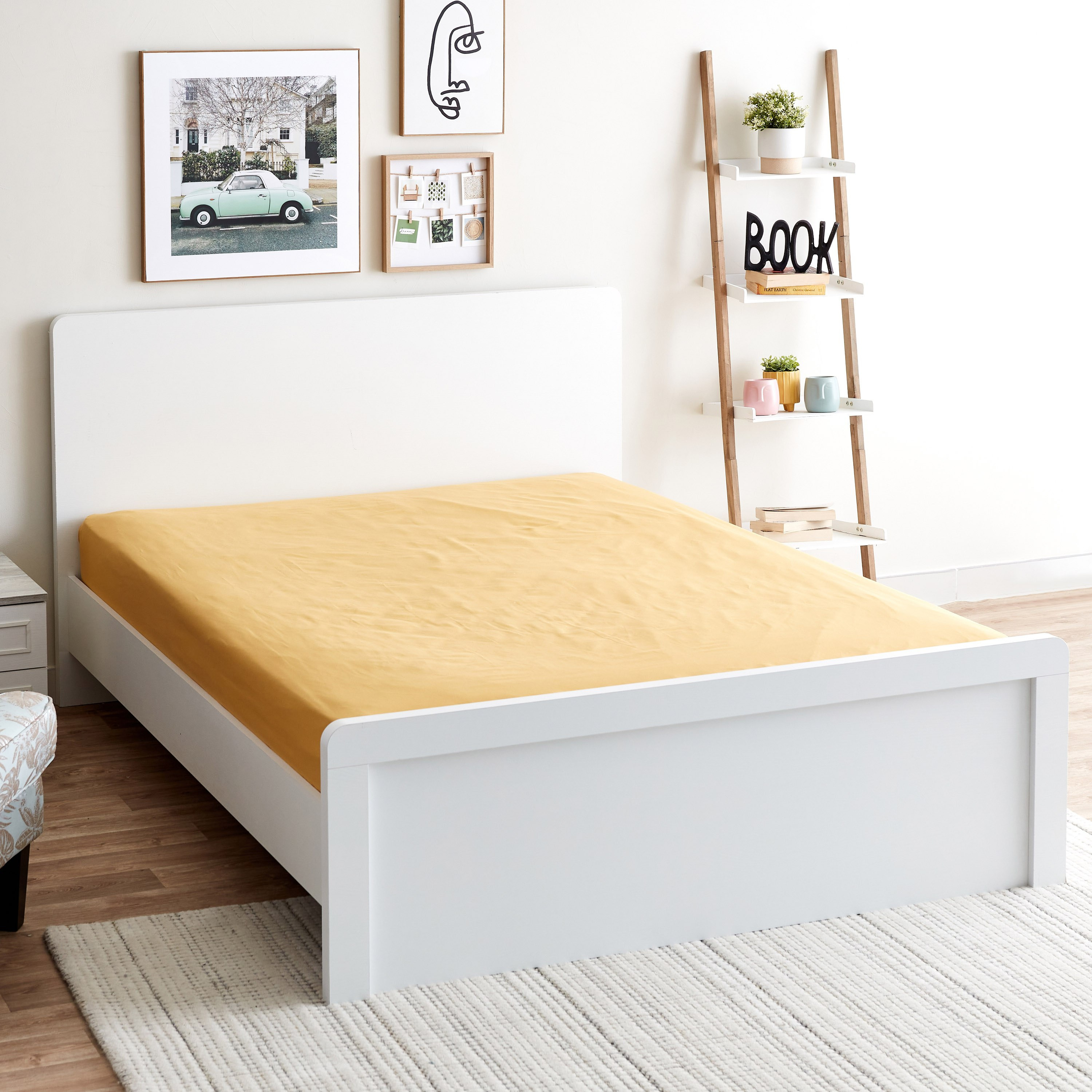 شرشف مطاطي كينج سادة ألياف دقيقة من ديربي - 180x200+25 سم-hbxhomeware-hbxbedroom-image-1