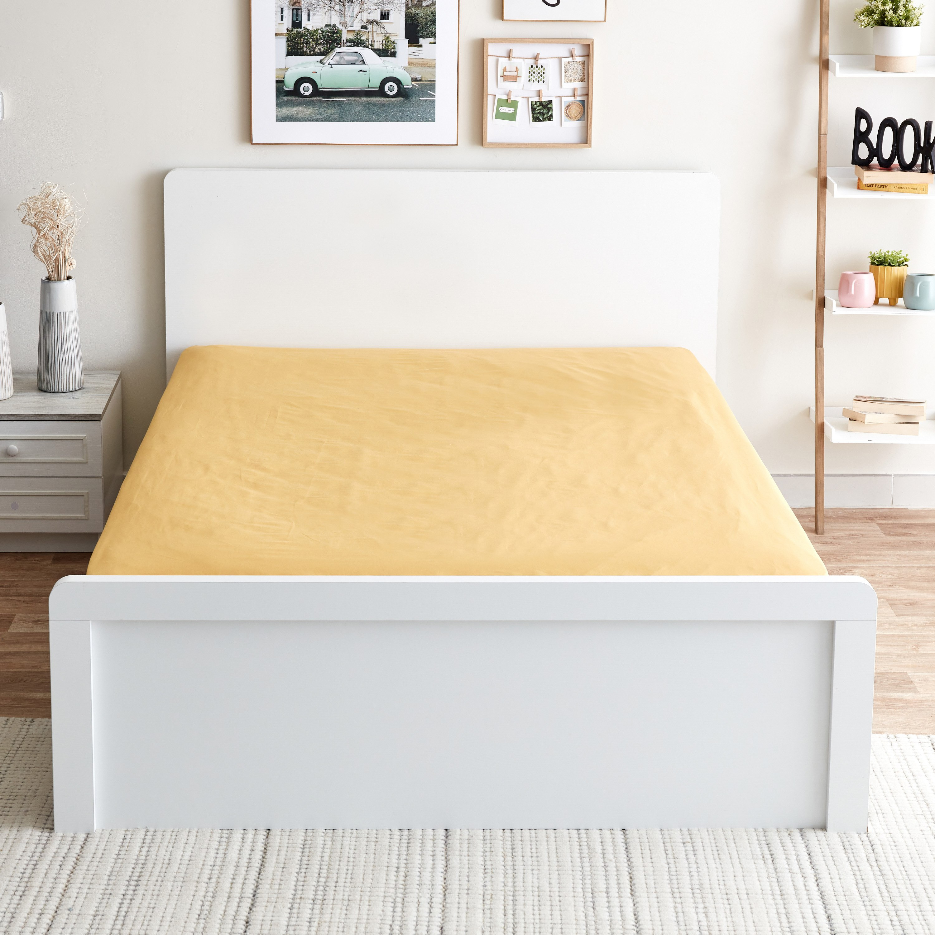 شرشف مطاطي كينج سادة ألياف دقيقة من ديربي - 180x200+25 سم-hbxhomeware-hbxbedroom-image-3