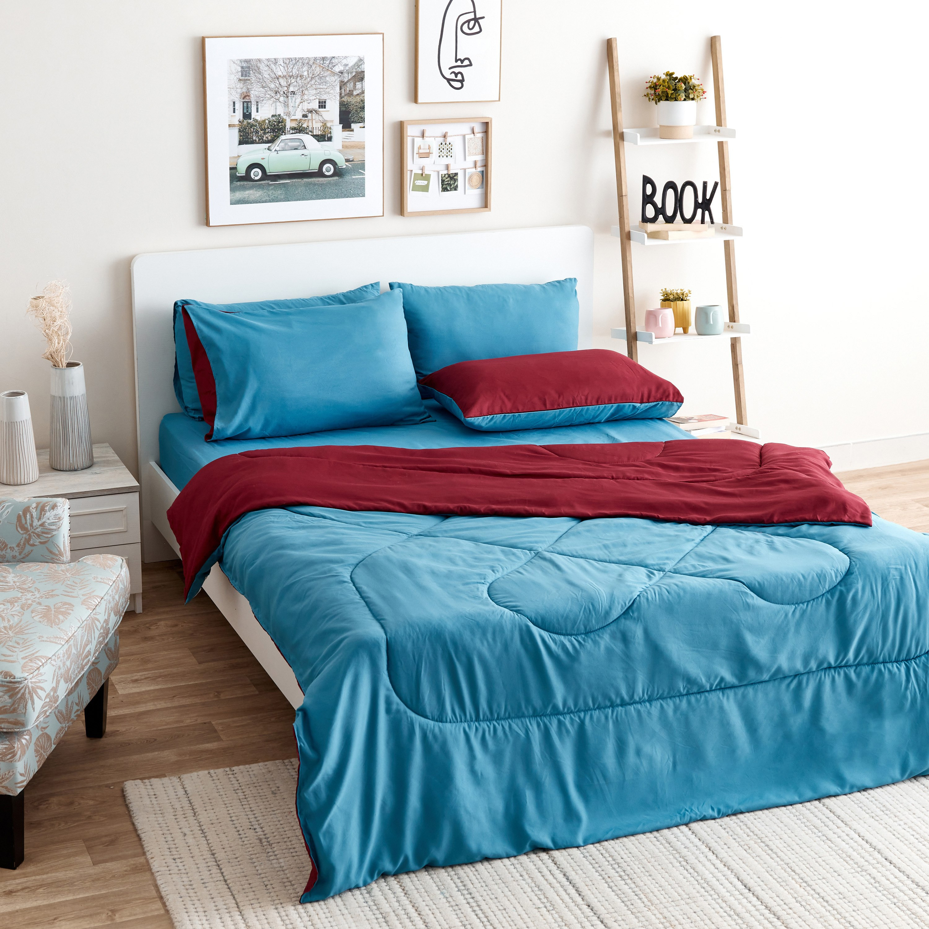 طقم غطاء وسادة ألياف دقيقة سادة من ديربي - 45x75 سم-hbxhomeware-hbxbedroom-image-5