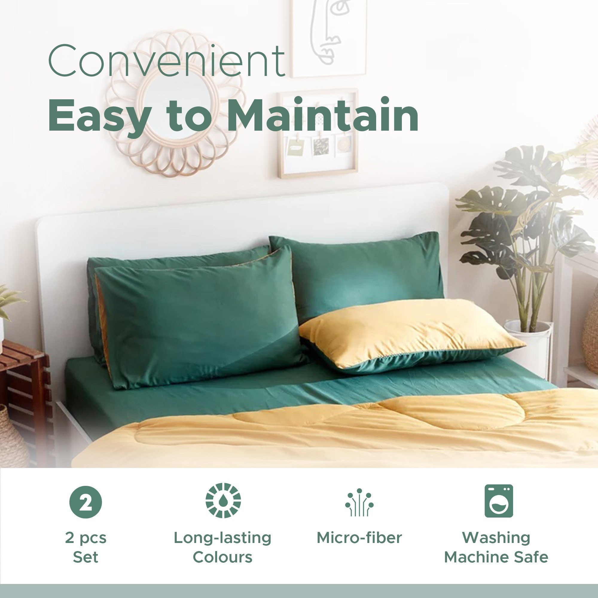 طقم غطاء وسادة ألياف دقيقة سادة من ديربي - 45x75 سم-hbxhomeware-hbxbedroom-image-7