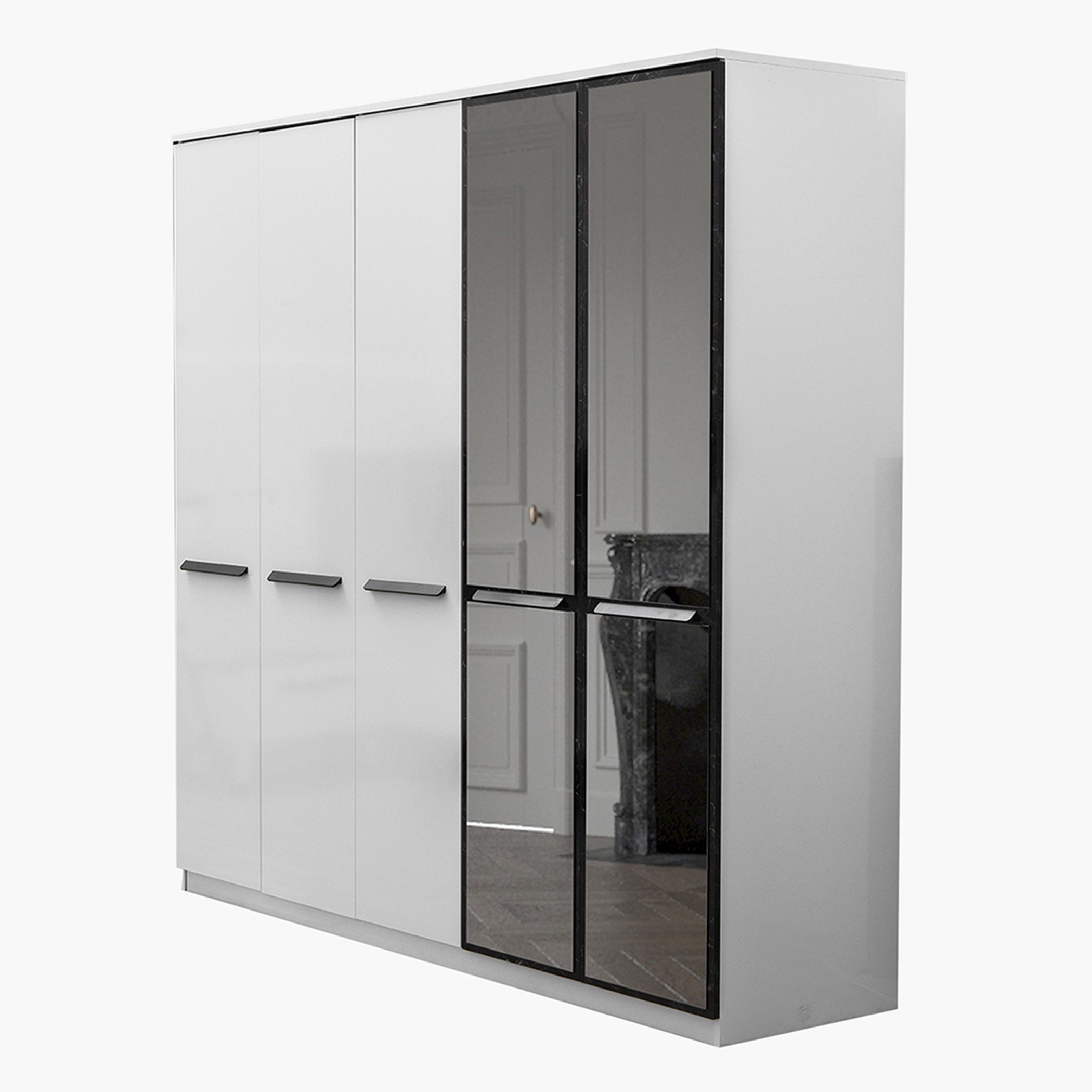 Nevada 5-Door Wardrobe with 2 Glass Doors-hbxfurniture-wardrobes-image-12