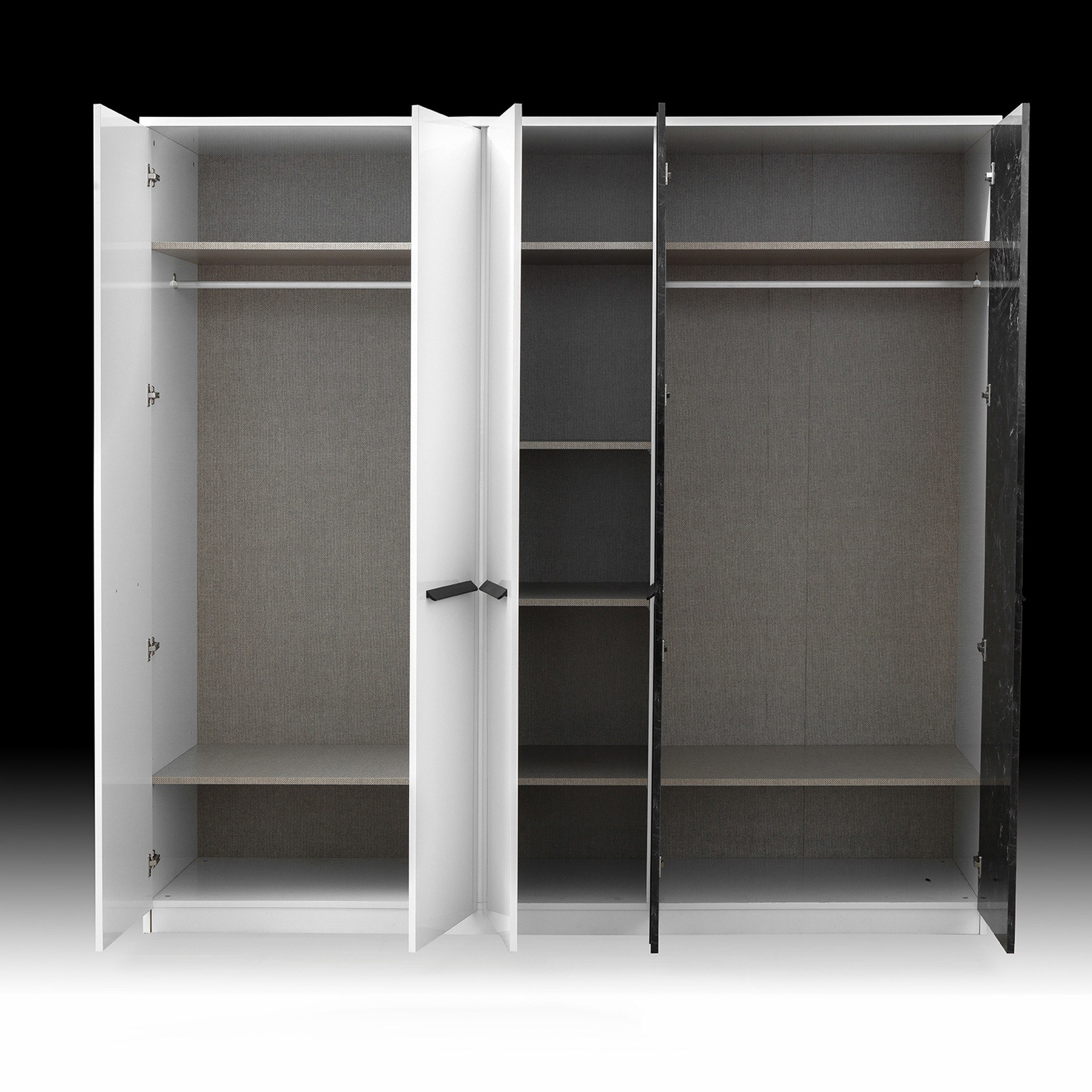 Nevada 5-Door Wardrobe with 2 Glass Doors-hbxfurniture-wardrobes-image-6