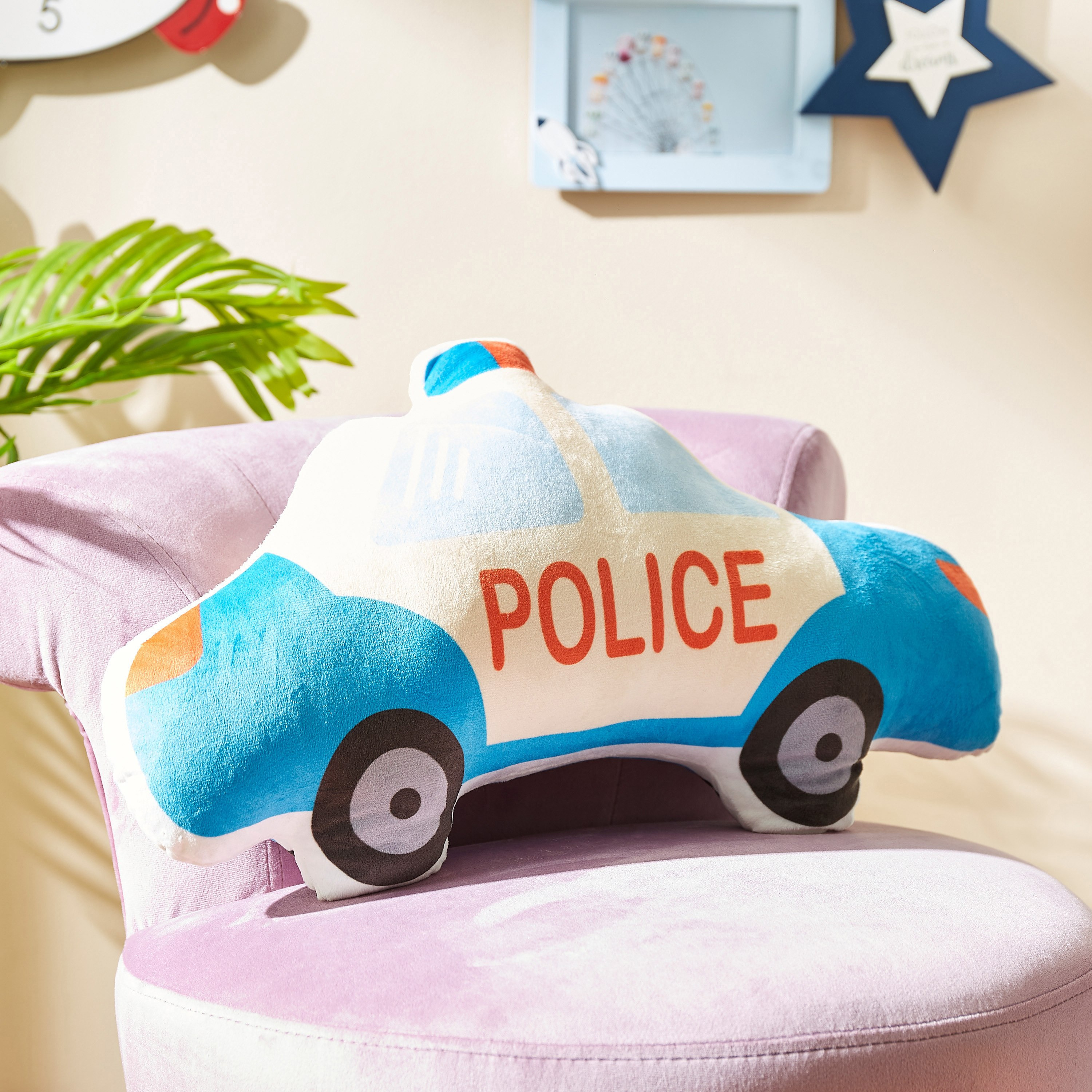 Lush Police Car Shaped Filled Cushion 44.5x25x13 cm