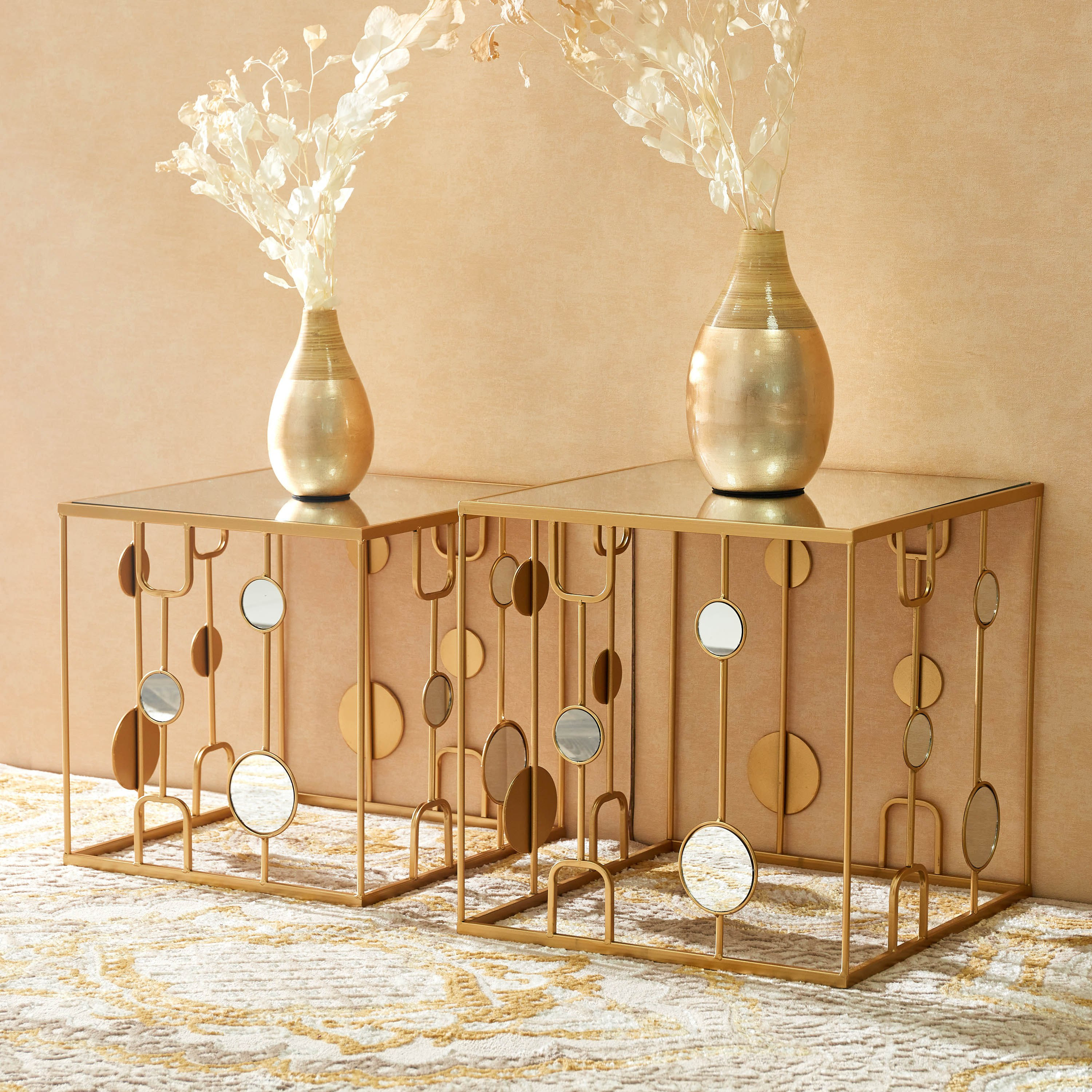 طقم طاولة جانبية مربعة قطعتين من دانبيري-hbxfurniture-livingroom-endtables-image-1