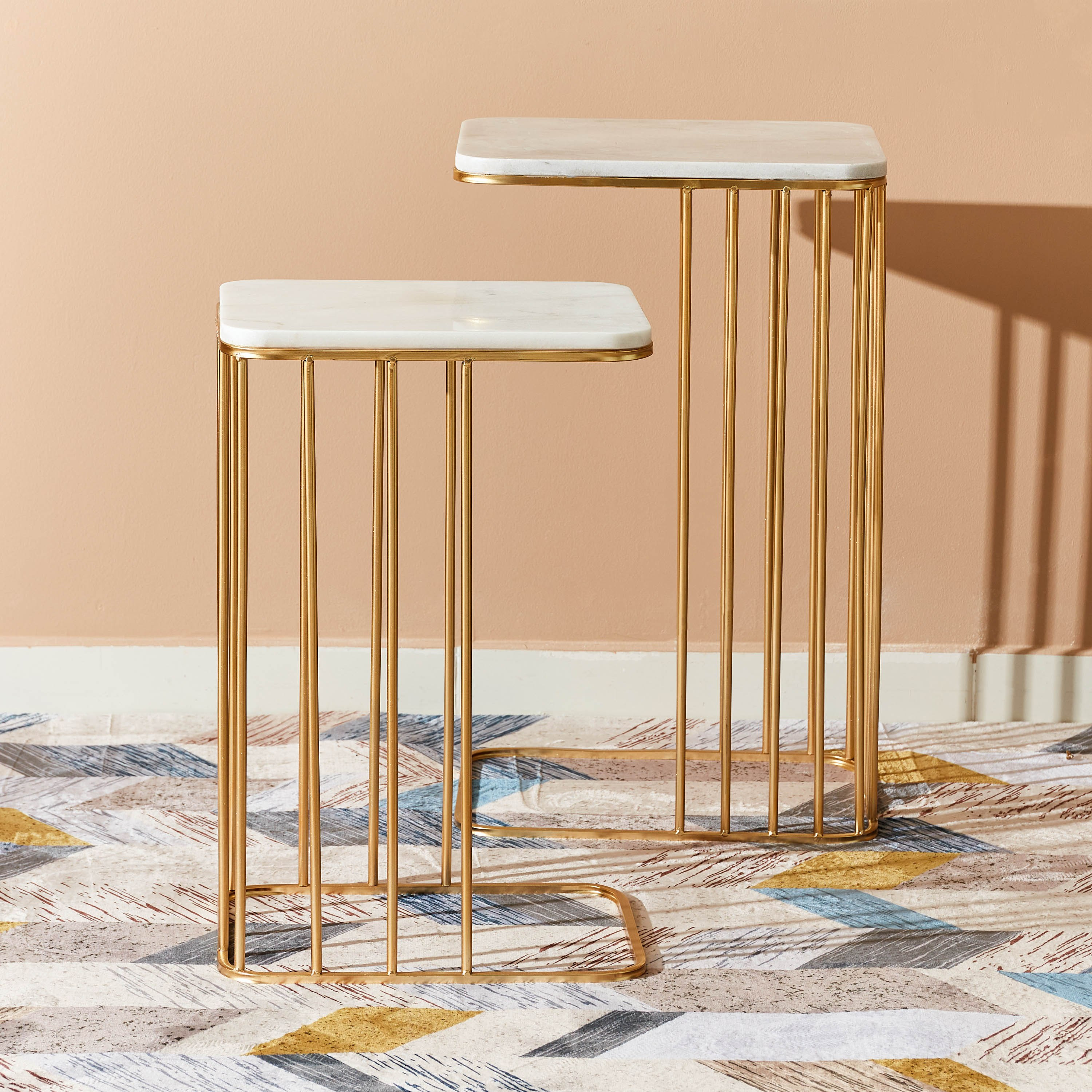 طقم طاولة جانبية قطعتين بسطح رخام من بورتيا-hbxfurniture-livingroom-endtables-image-3