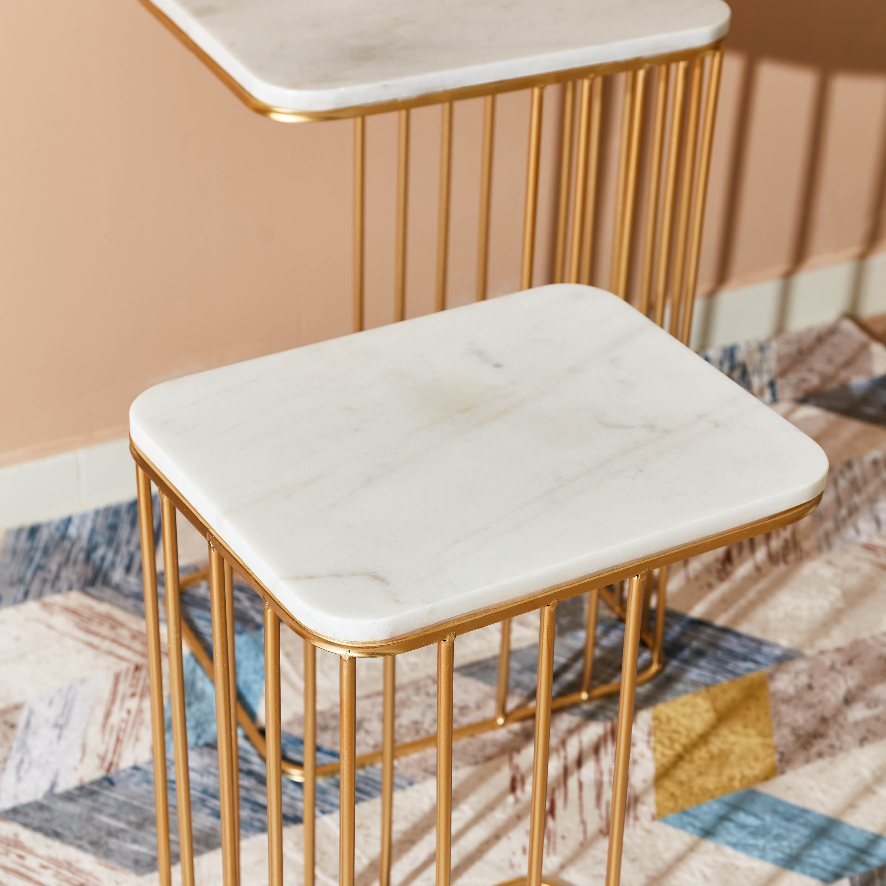 طقم طاولة جانبية قطعتين بسطح رخام من بورتيا-hbxfurniture-livingroom-endtables-image-4