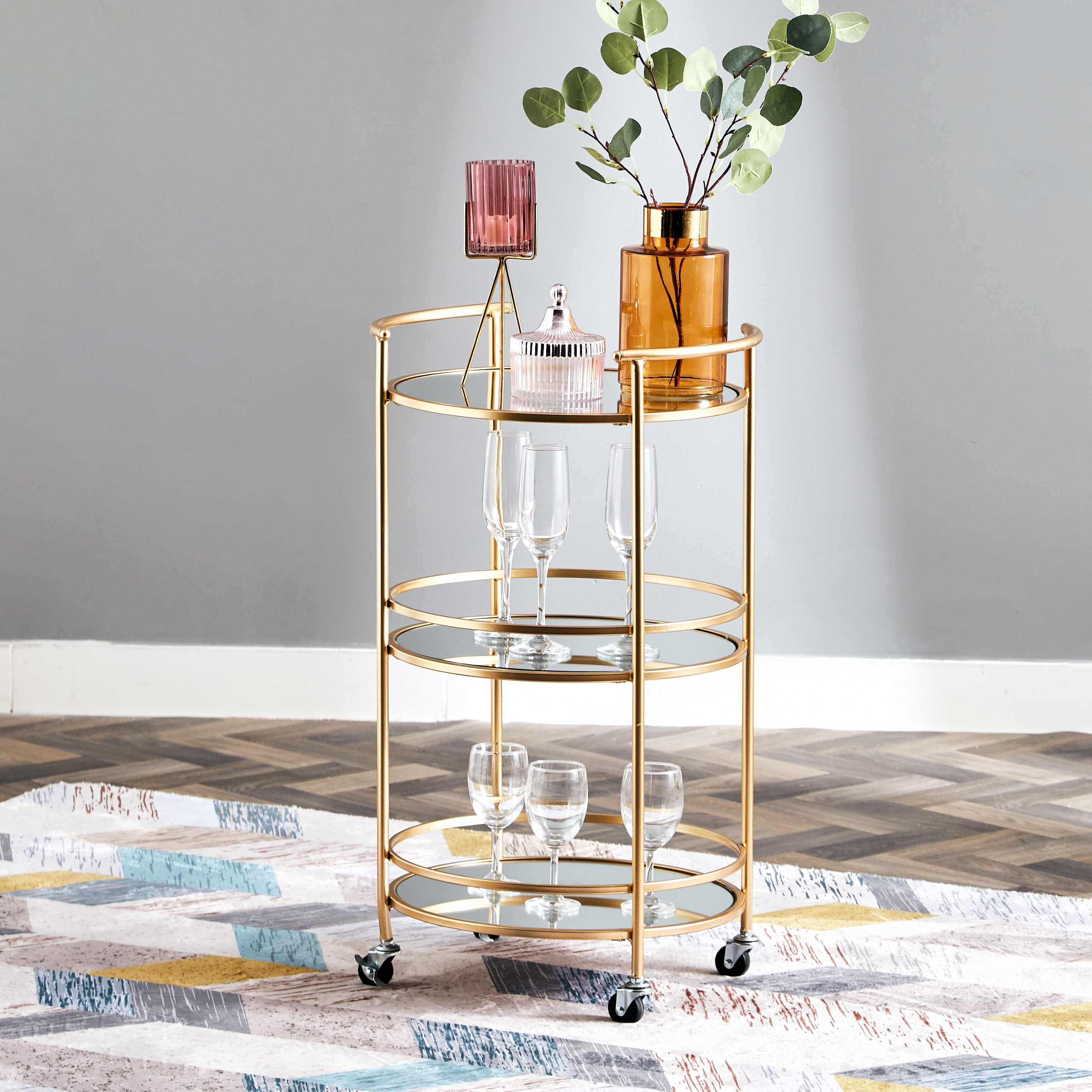 Daphne Round Serving Trolley-hbxlivingroom-tablesandstands-servingtrolleys-image-1