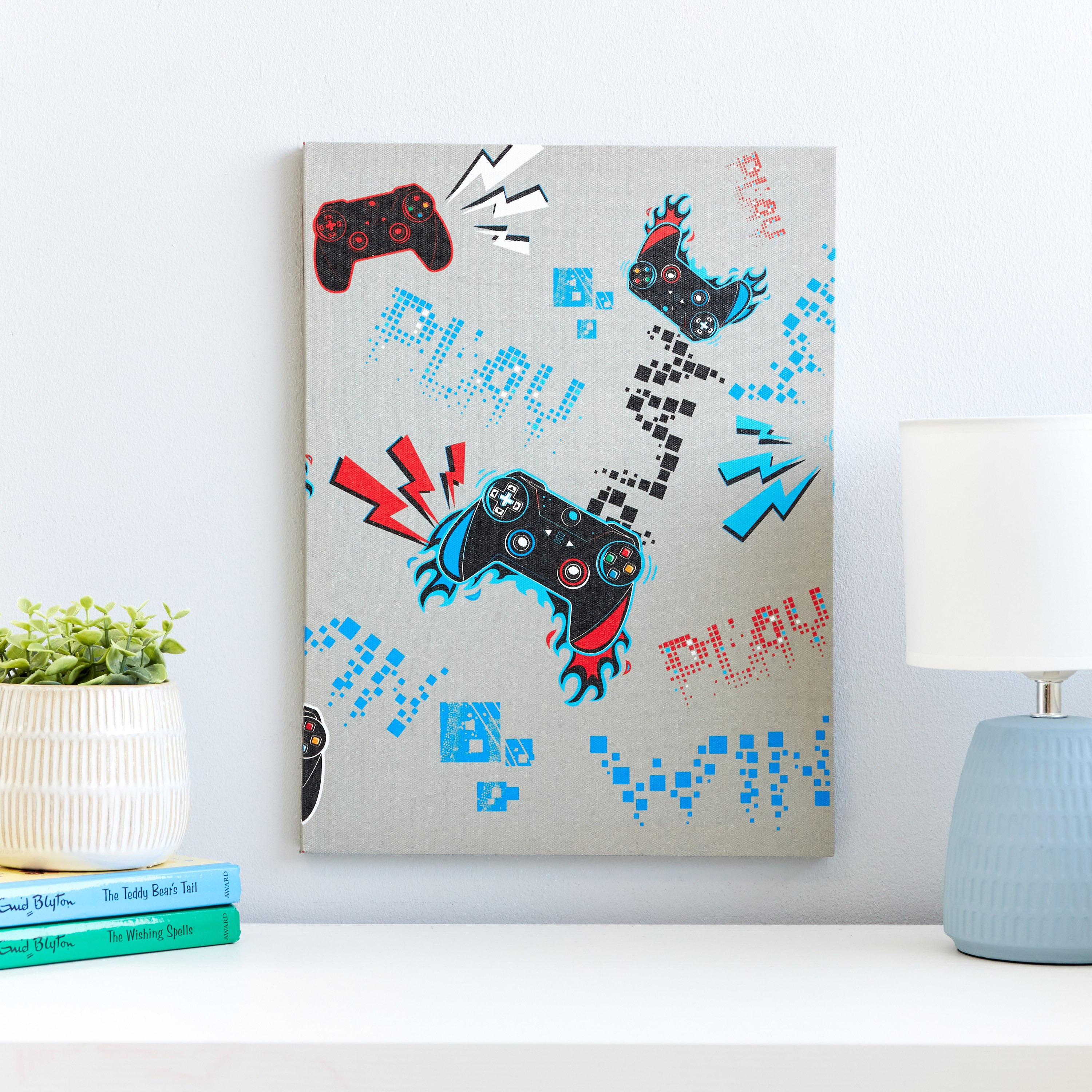 زينة حائط كانفاس بطبعات ألعاب من آرتيستري - 30x40x1.8 سم-hbxhomeware-hbxkidsandyouth-image-1
