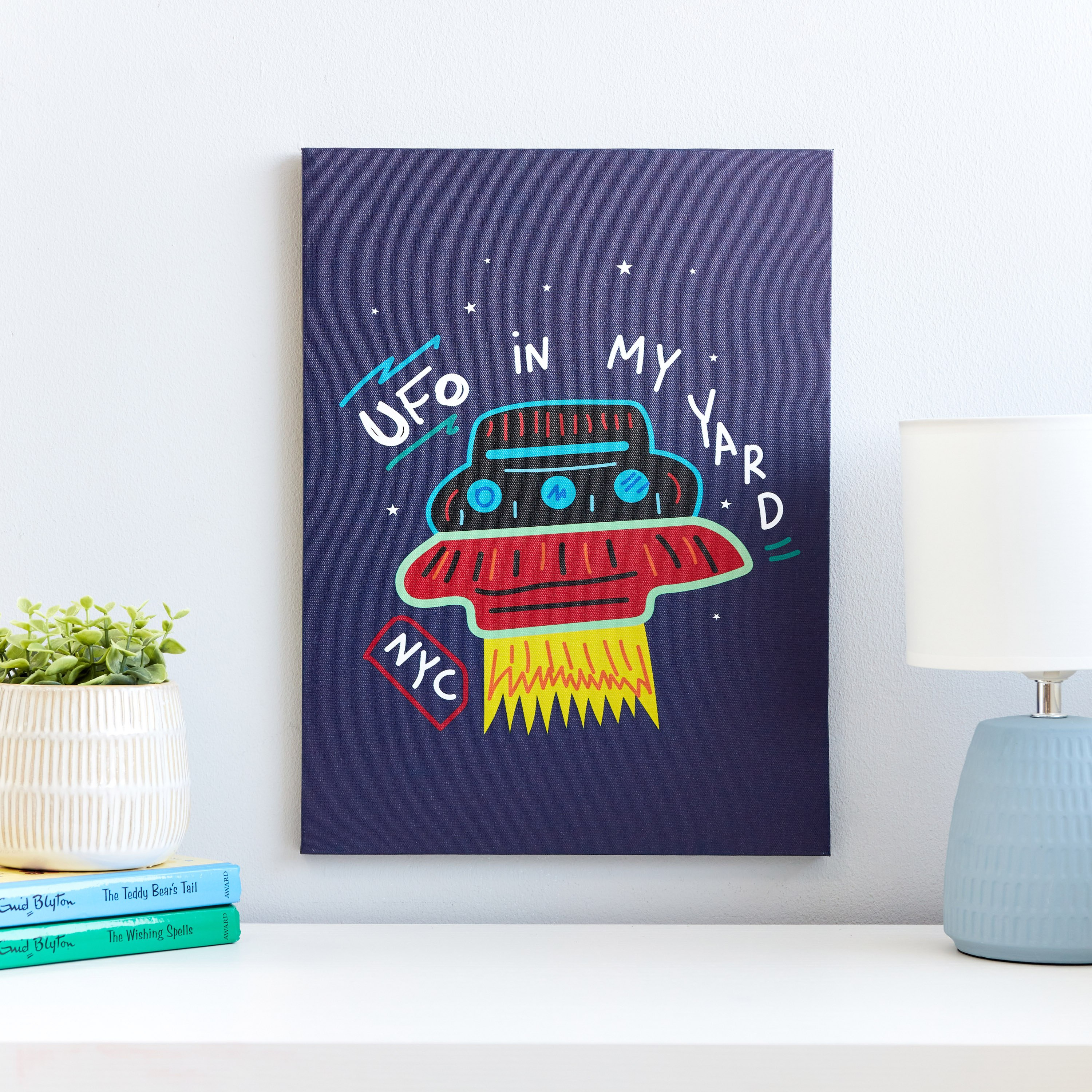 Artistry UFO in my Yard Printed Canvas Wall Art - 30x40x1.8 cm-hbxhomeware-hbxkidsandyouth-image-1