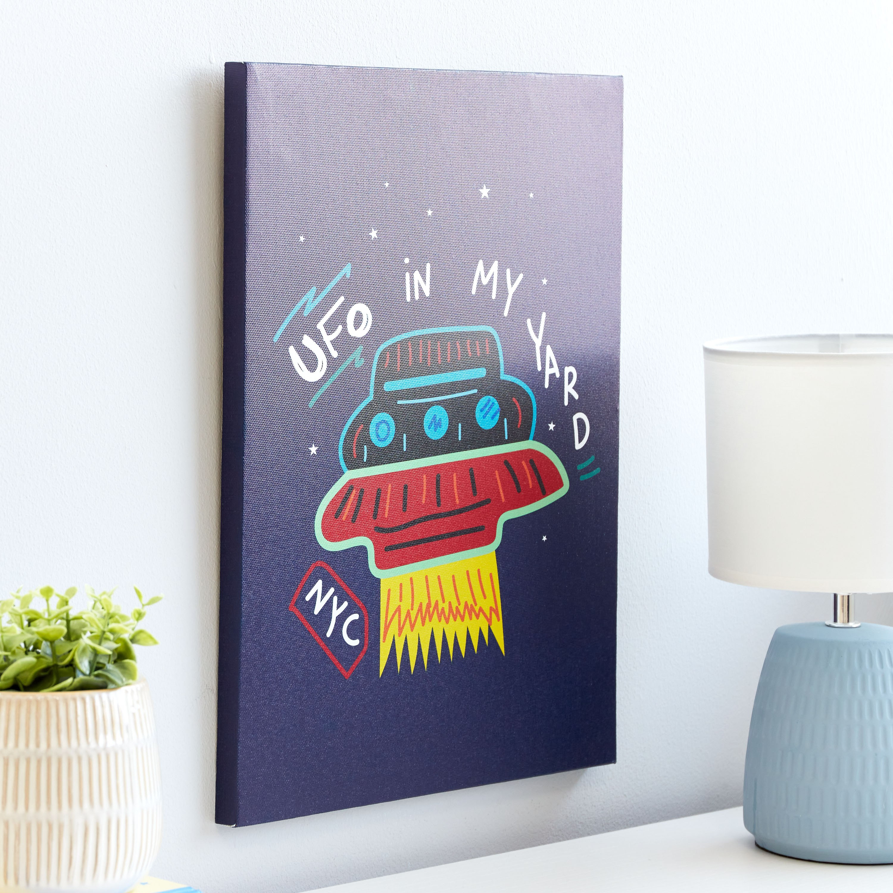 Artistry UFO in my Yard Printed Canvas Wall Art - 30x40x1.8 cm-hbxhomeware-hbxkidsandyouth-image-2