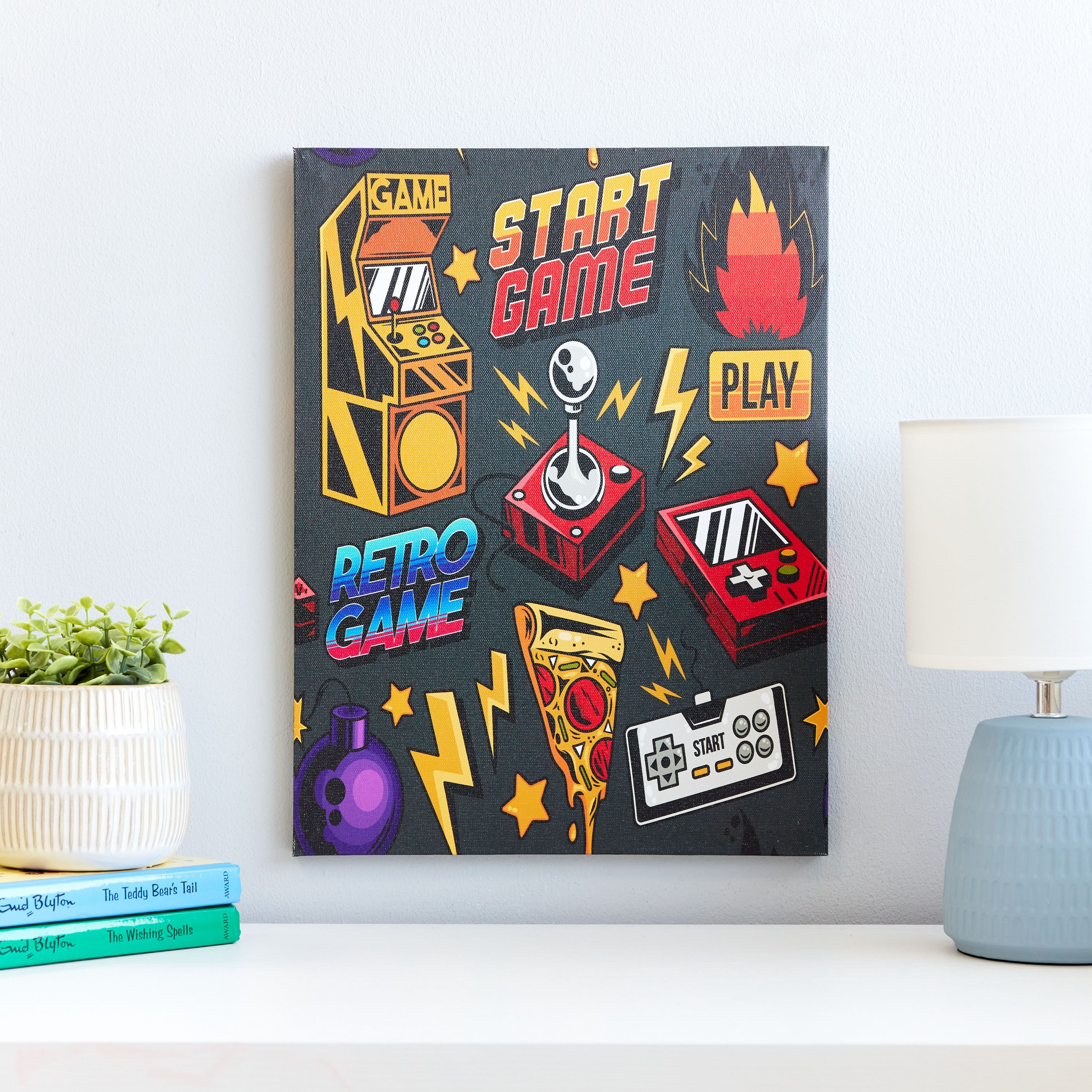 زينة حائط كانفاس بطبعات ستارت جايم من آرتيستري - 30x40x1.8 سم-hbxhomeware-hbxkidsandyouth-image-1