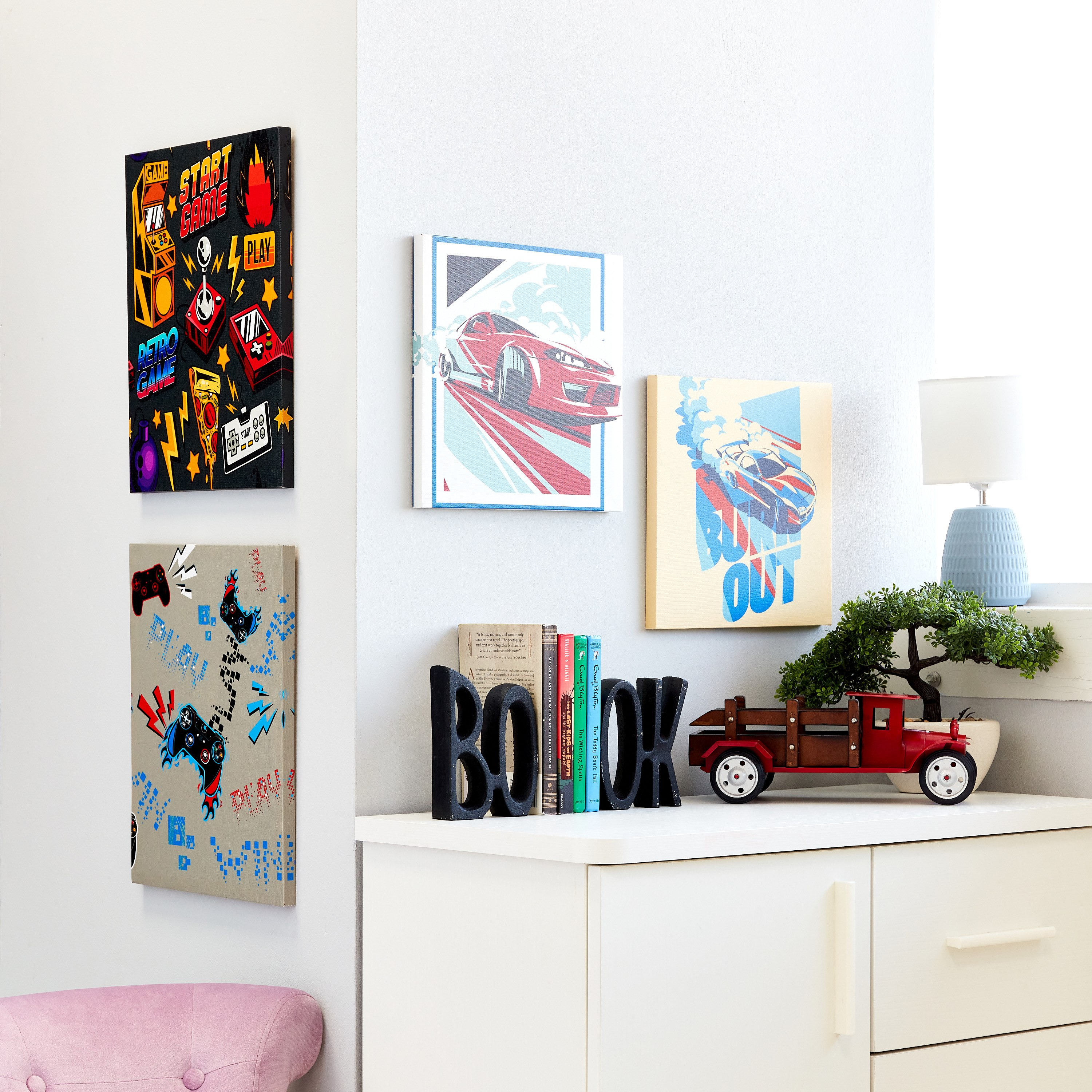 زينة حائط كانفاس بطبعات ستارت جايم من آرتيستري - 30x40x1.8 سم-hbxhomeware-hbxkidsandyouth-image-4