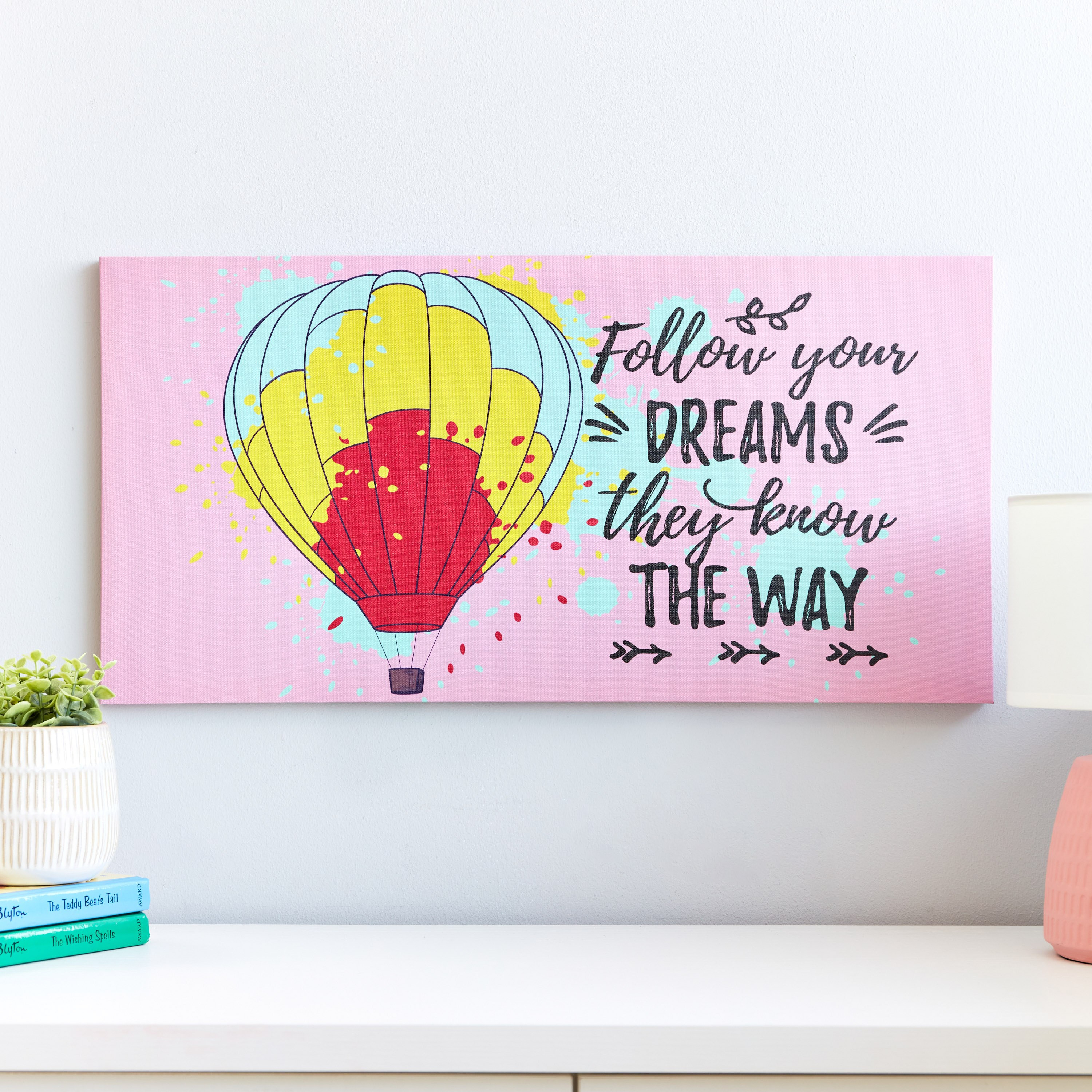 زينة حائط كانفاس بطبعات فولو يور دريمز من آرتيستري - 30x60x1.8 سم-hbxhomeware-hbxkidsandyouth-image-1