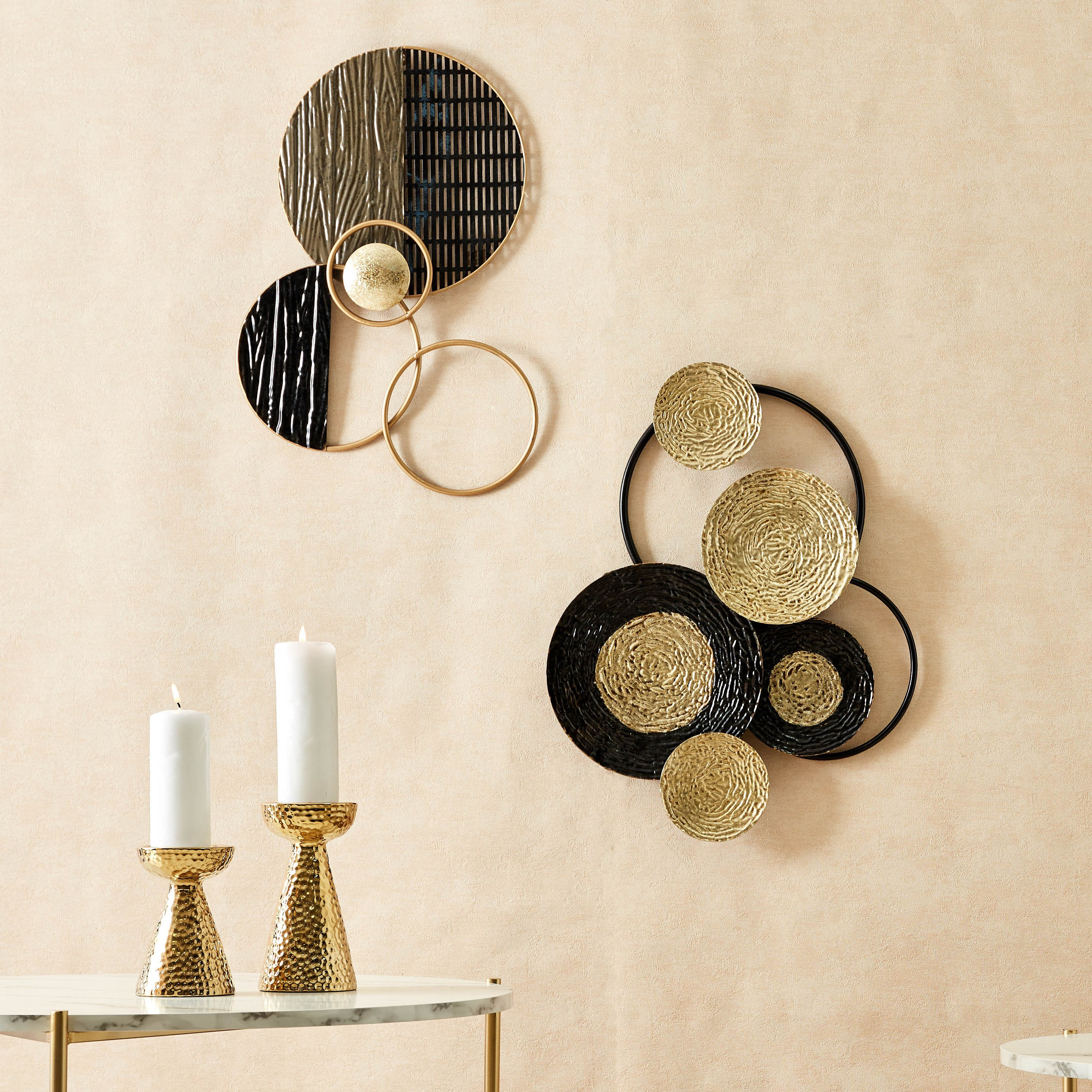 زينة حائط بتصميم دوائر معدنية بارزة الملمس من أيريس - 43x4x53 سم-hbxdiningroom-walldecor-wallart-image-5