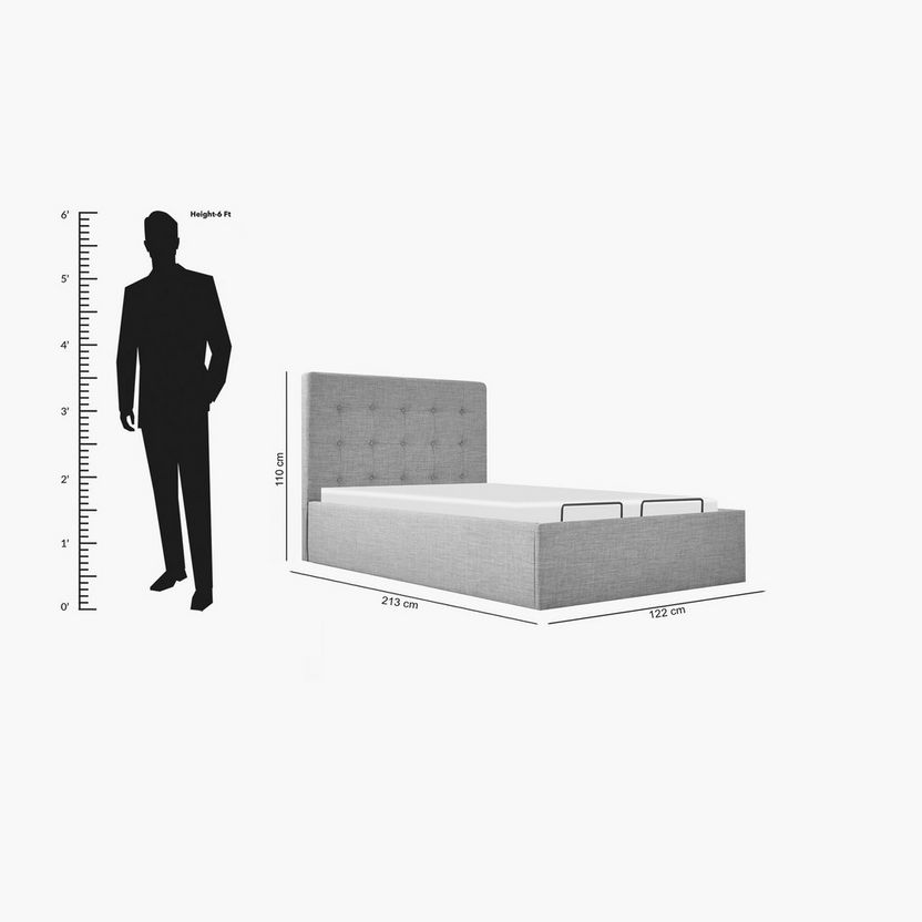 Oakland Twin Hydraulic Bed - 120x200 cm-Twin-image-1