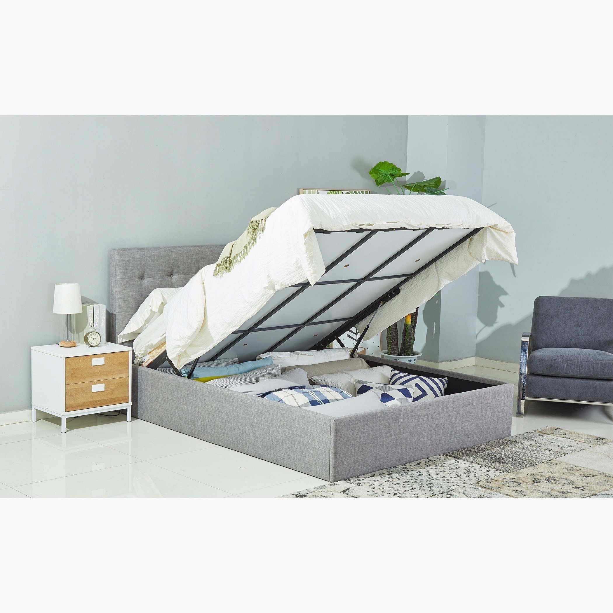 سرير كوين منجد بمساحة تخزين هيدروليك من أوكلاند - 150x200 سم-hbxbedroom-bedsandbedsets-beds-queen-image-2