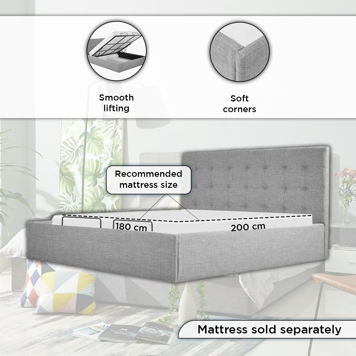 Oakland Hydraulic Storage Upholstered King Bed - 180x200 cm-PROMO_HB_KSA_HBX10_190925-image-7