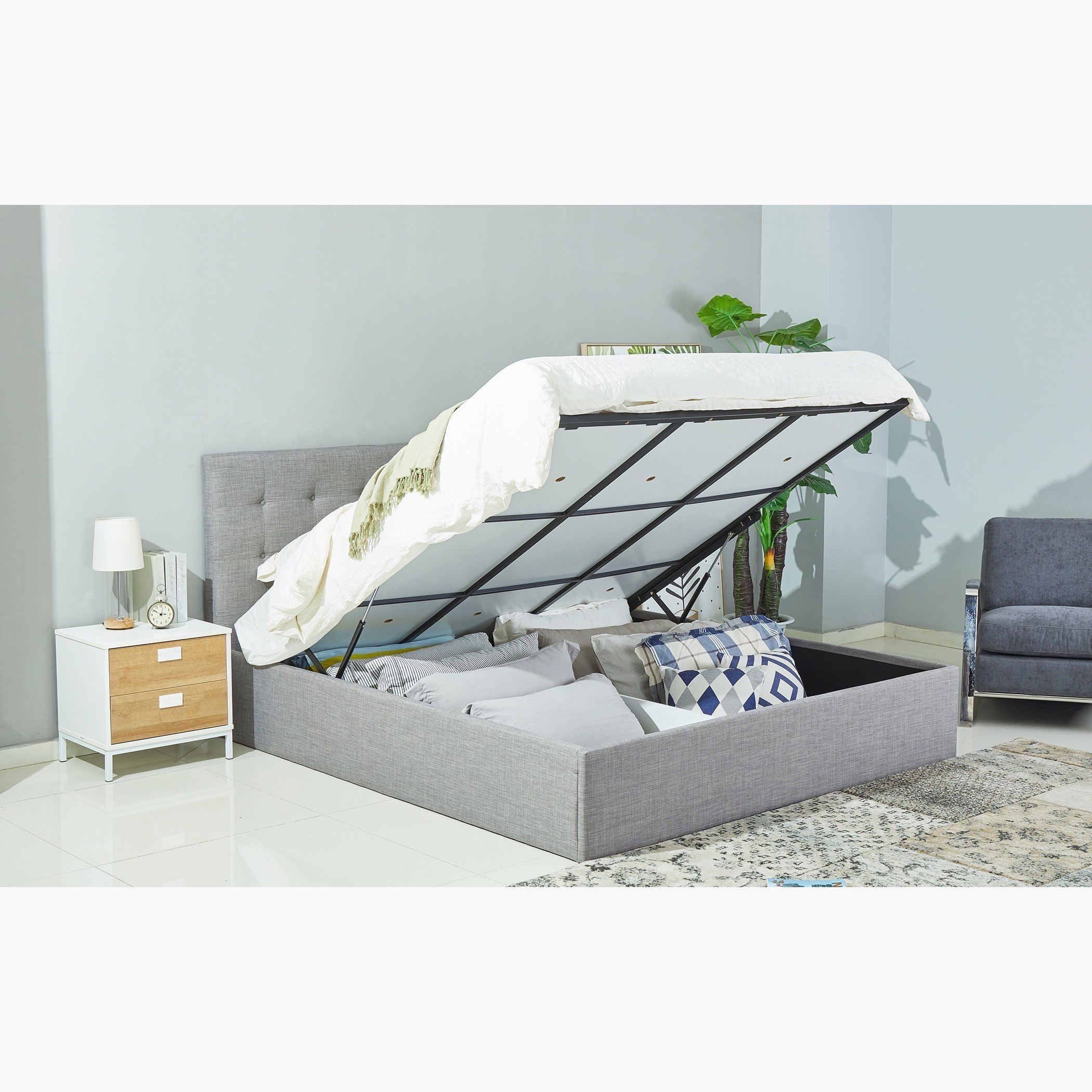 Oakland Hydraulic Storage Upholstered King Bed - 180x200 cm-PROMO_HB_KSA_HBX10_190925-image-2