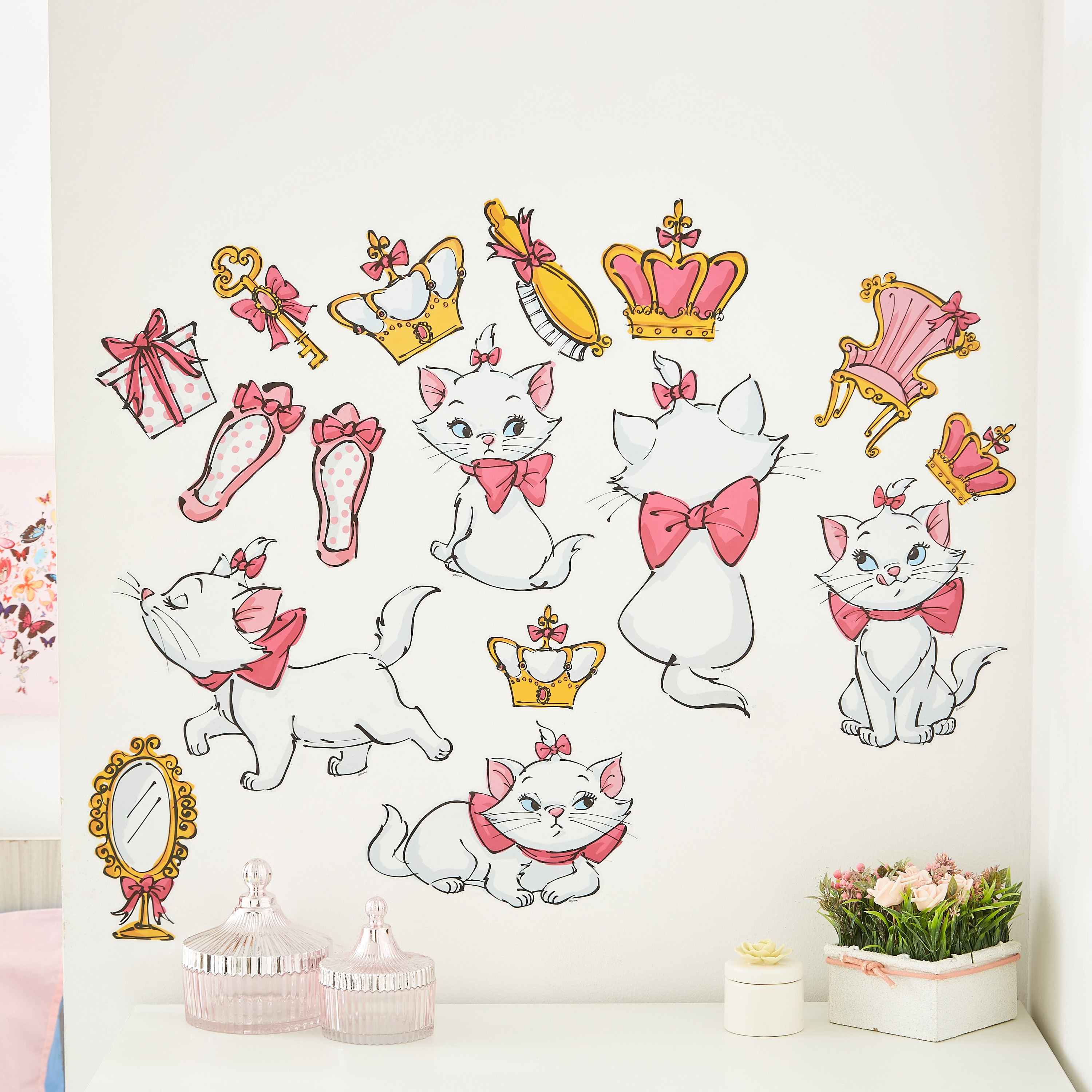 ملصق حائط قابل لإعادة الاستخدام بتصميم قطة - 60x100 سم-hbxhomeware-hbxkidsandyouth-image-1