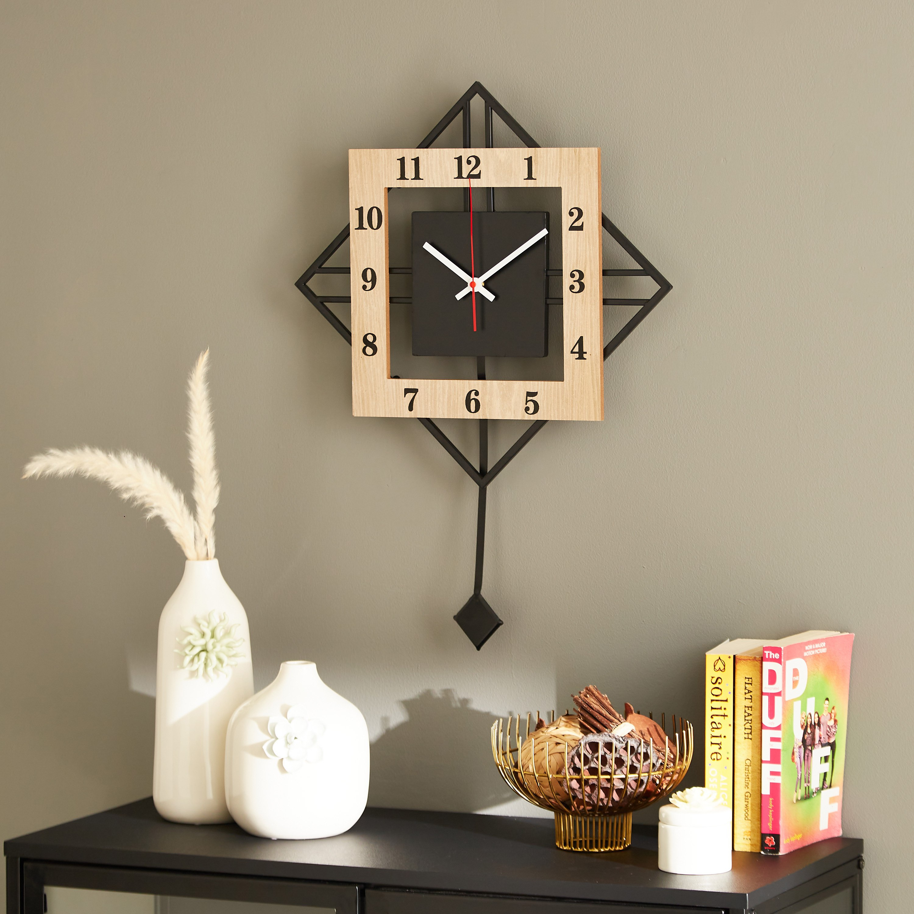 Aurora Metal and Wood Pendulum Wall Clock - 40x5x60 cm-PROMO_HB_AE_B1G1_250925-image-5